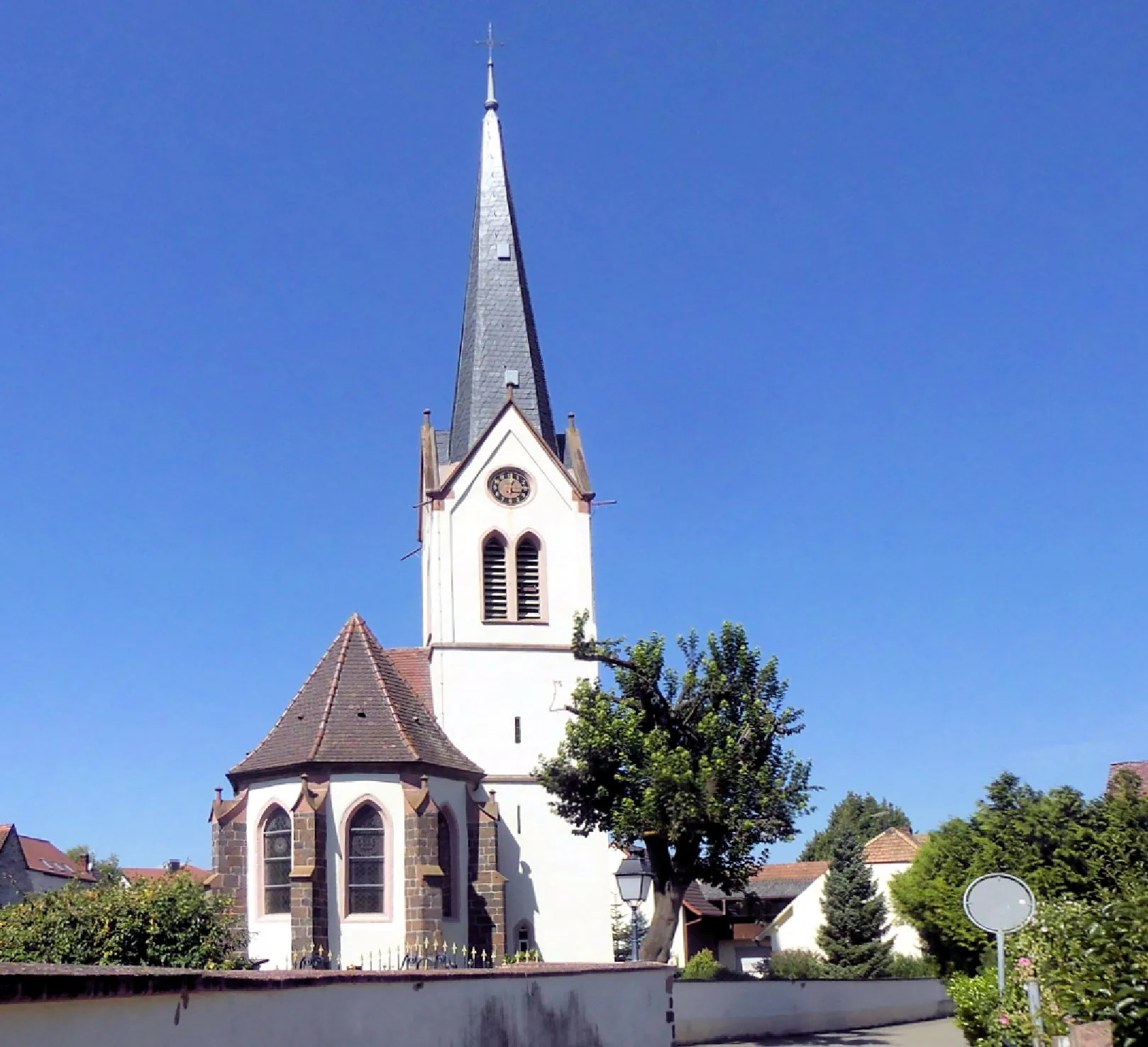 Photo showing: Südostseite der evangelischen Kirche in Bickensohl, Stadt Vogtsburg im Kaiserstuhl