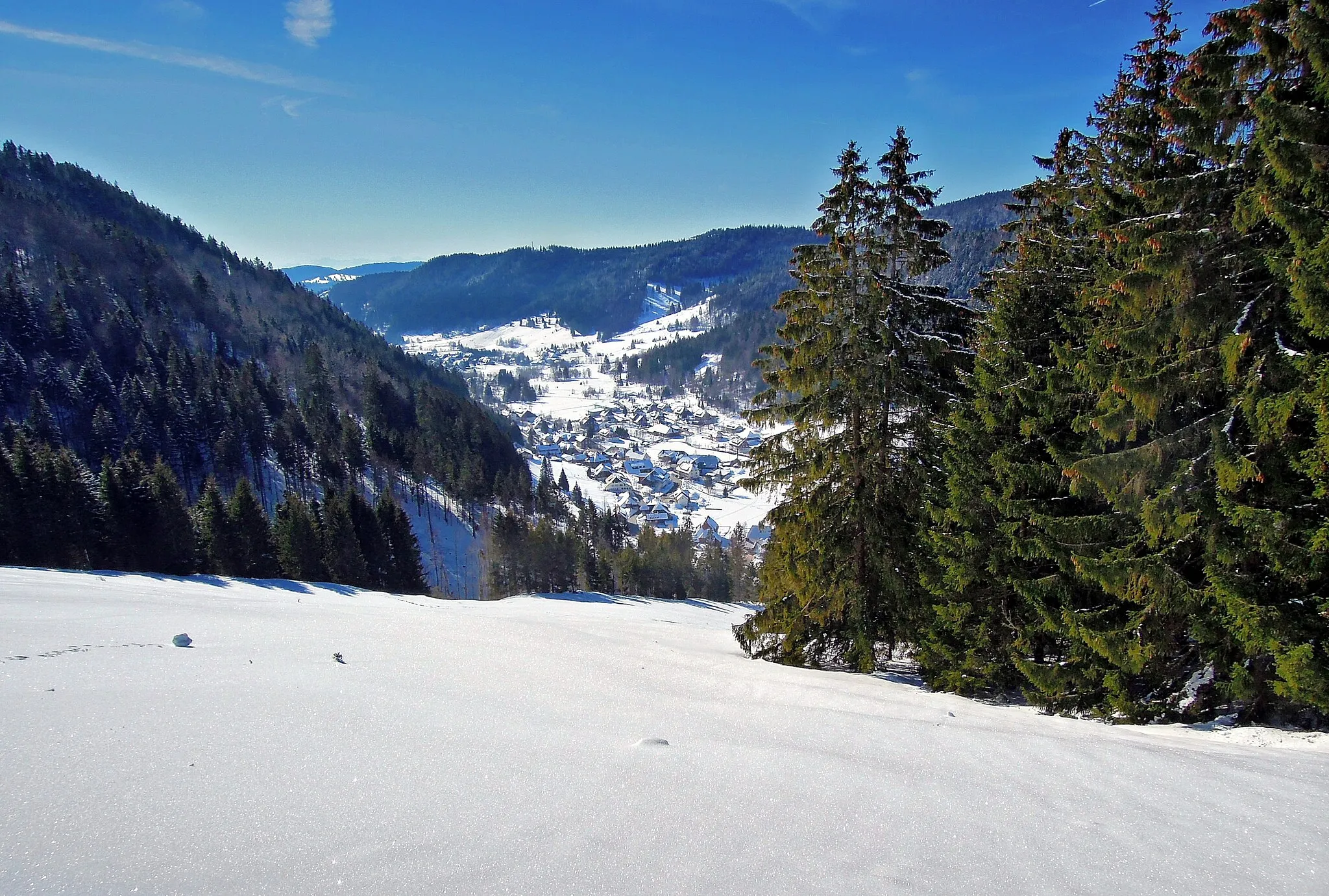 Photo showing: Blick auf das Hinterdorf vom Rundweg von Norden