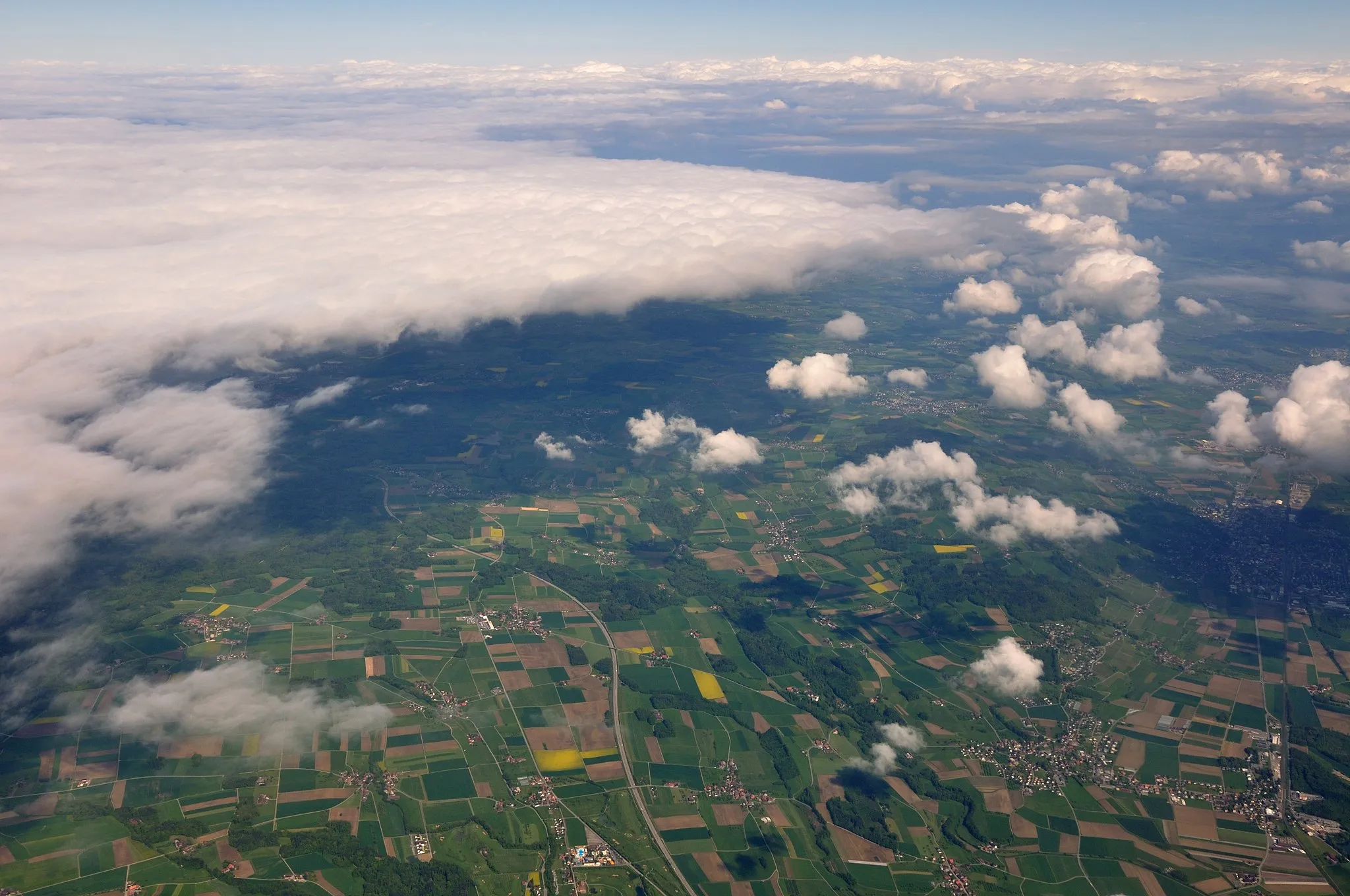 Photo showing: Switzerland, Thurgau, aerial view overhead Pfyn