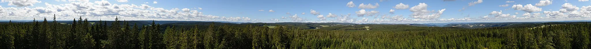Photo showing: 360° panorama from Stöcklewald Tower near Furtwangen im Schwarzwald, Baden-Württemberg, Germany