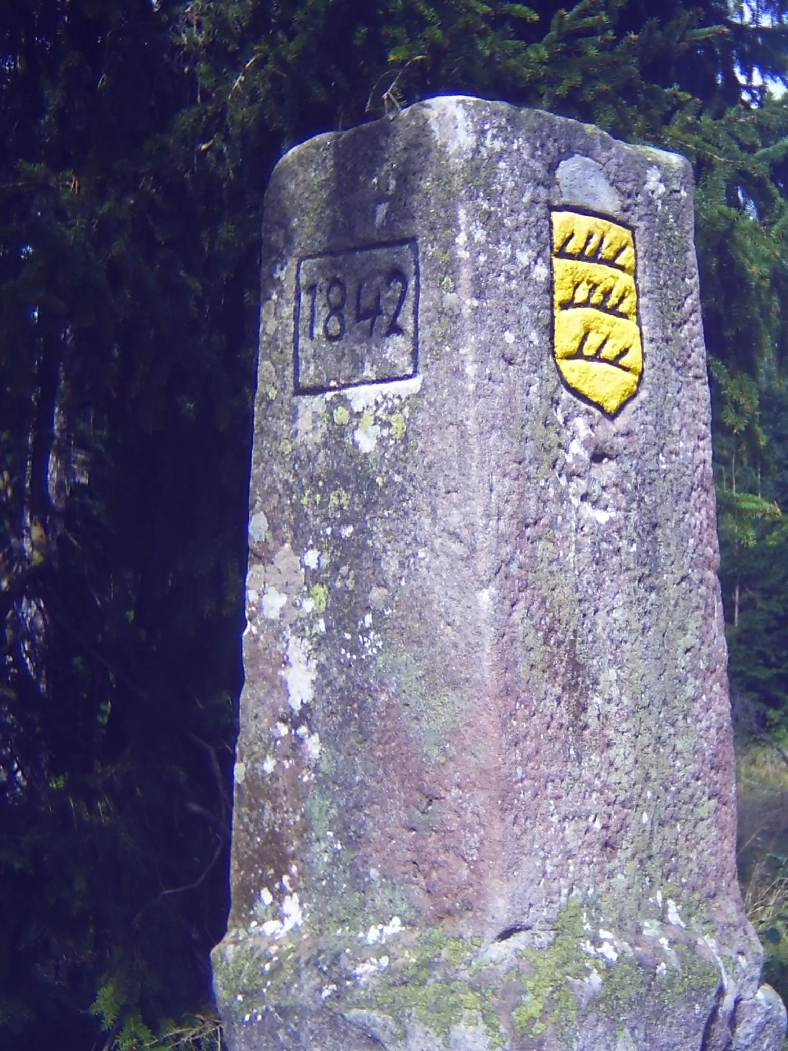 Photo showing: Boundary-Stone between Baden and Württemberg