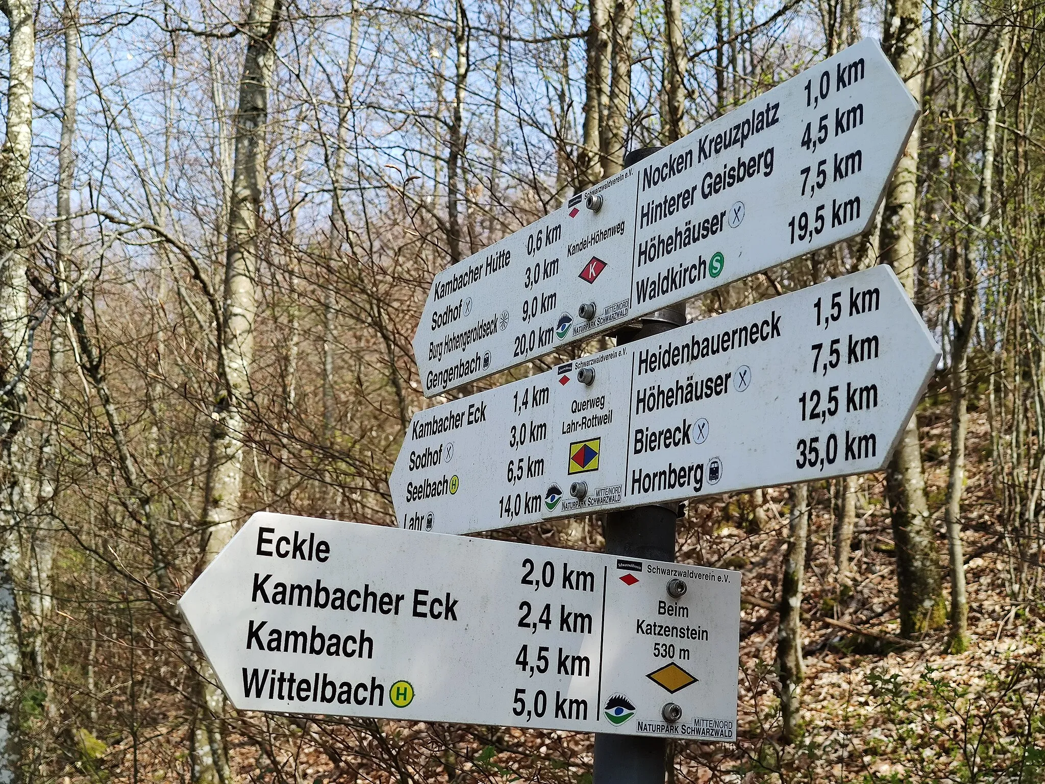 Photo showing: Wegweiser „Beim Katzenstein“ des Schwarzwaldvereins