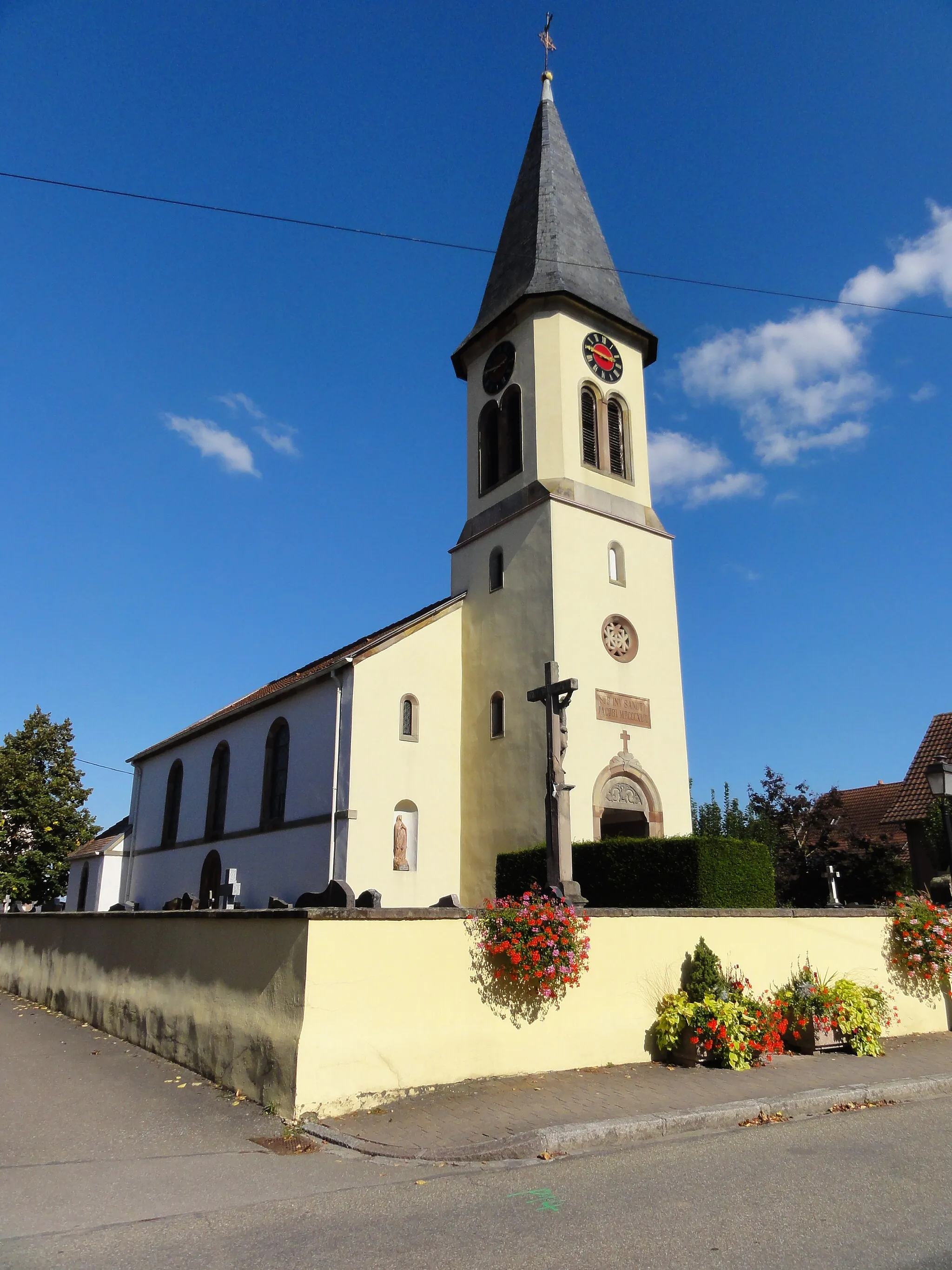Photo showing: Alsace, Bas-Rhin, Schwobsheim, Église Saint-Jacques-le-Majeur (IA67010556).