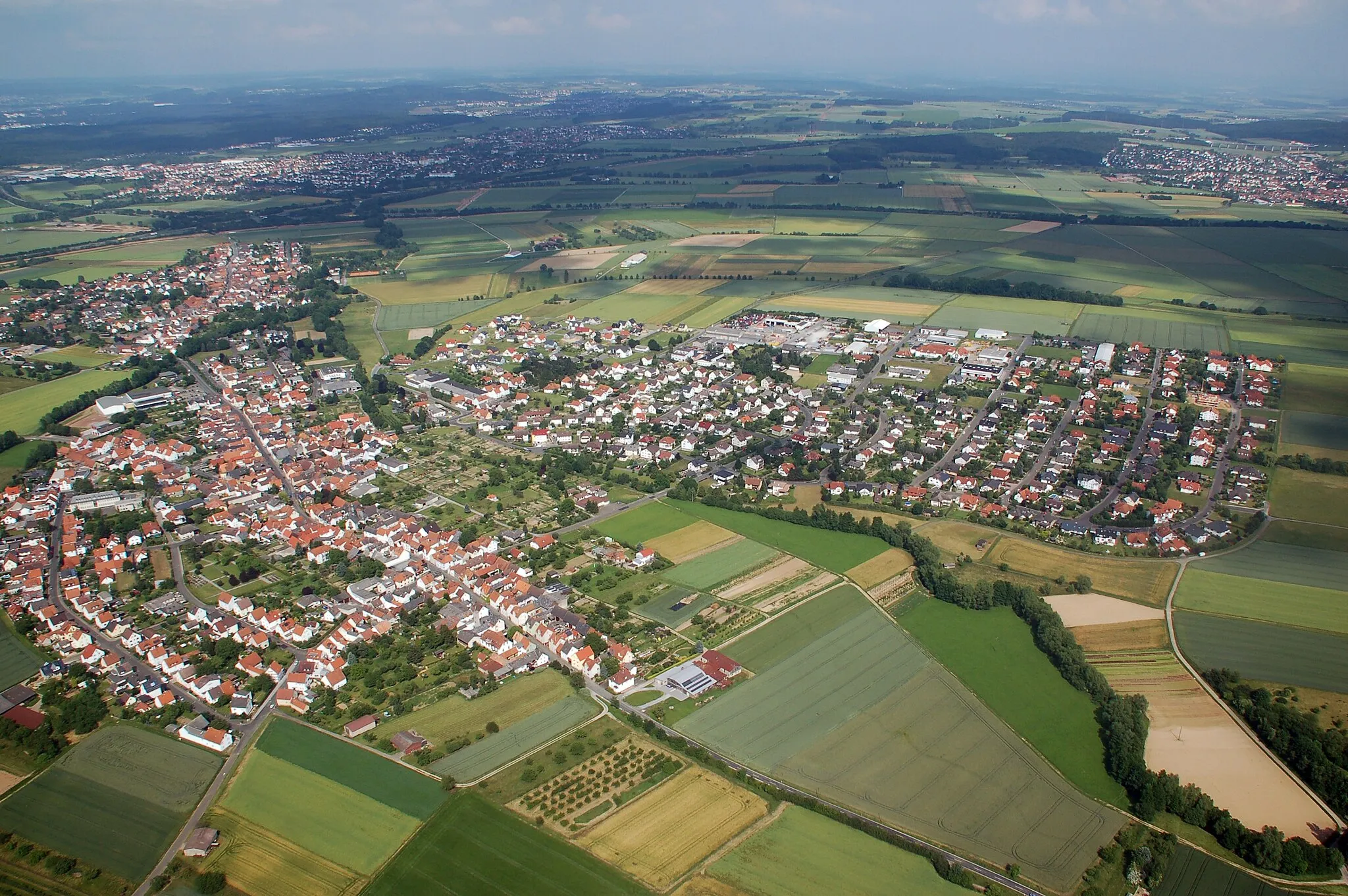 Photo showing: Aerial photograph of Hüttenberg, Hessen, Germany
