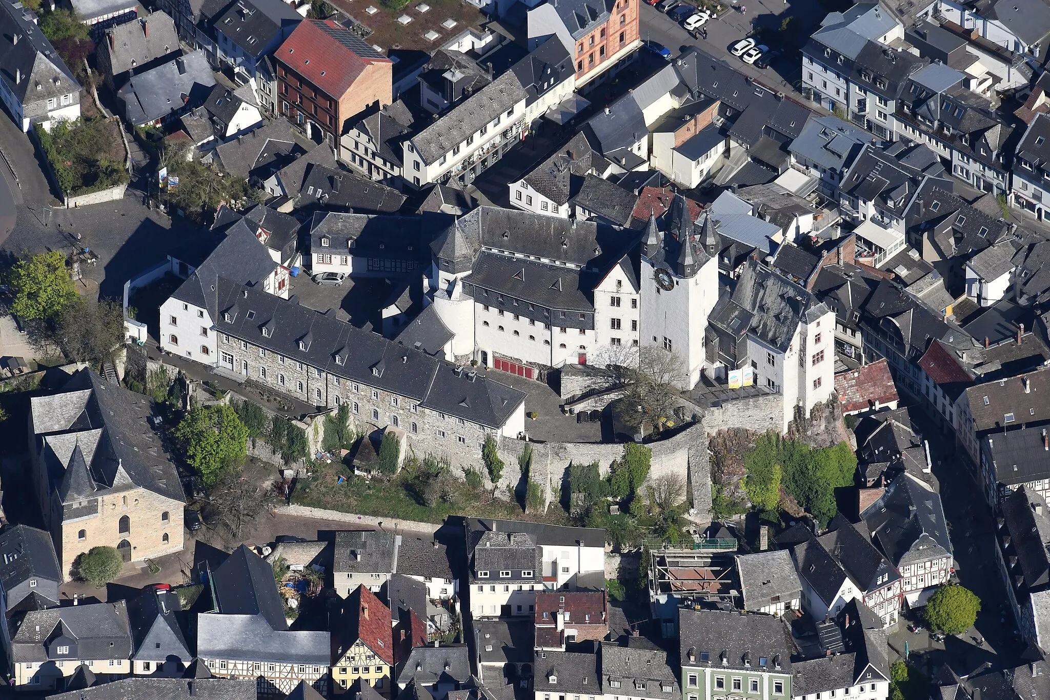 Photo showing: Aerial image of the Diez Castle