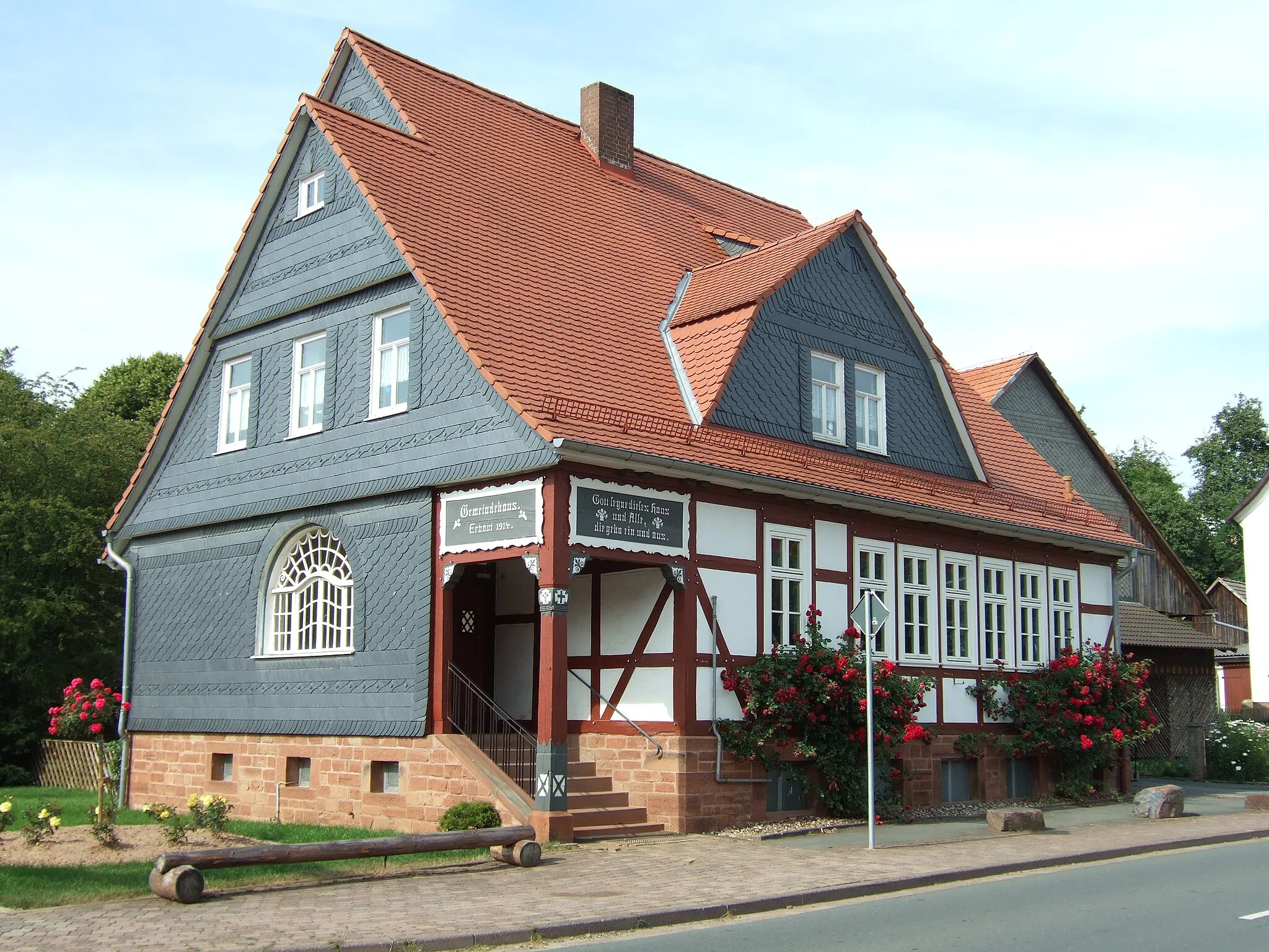 Photo showing: Protestant parish hall in Rosenthal (Hessen), built 1914, Germany