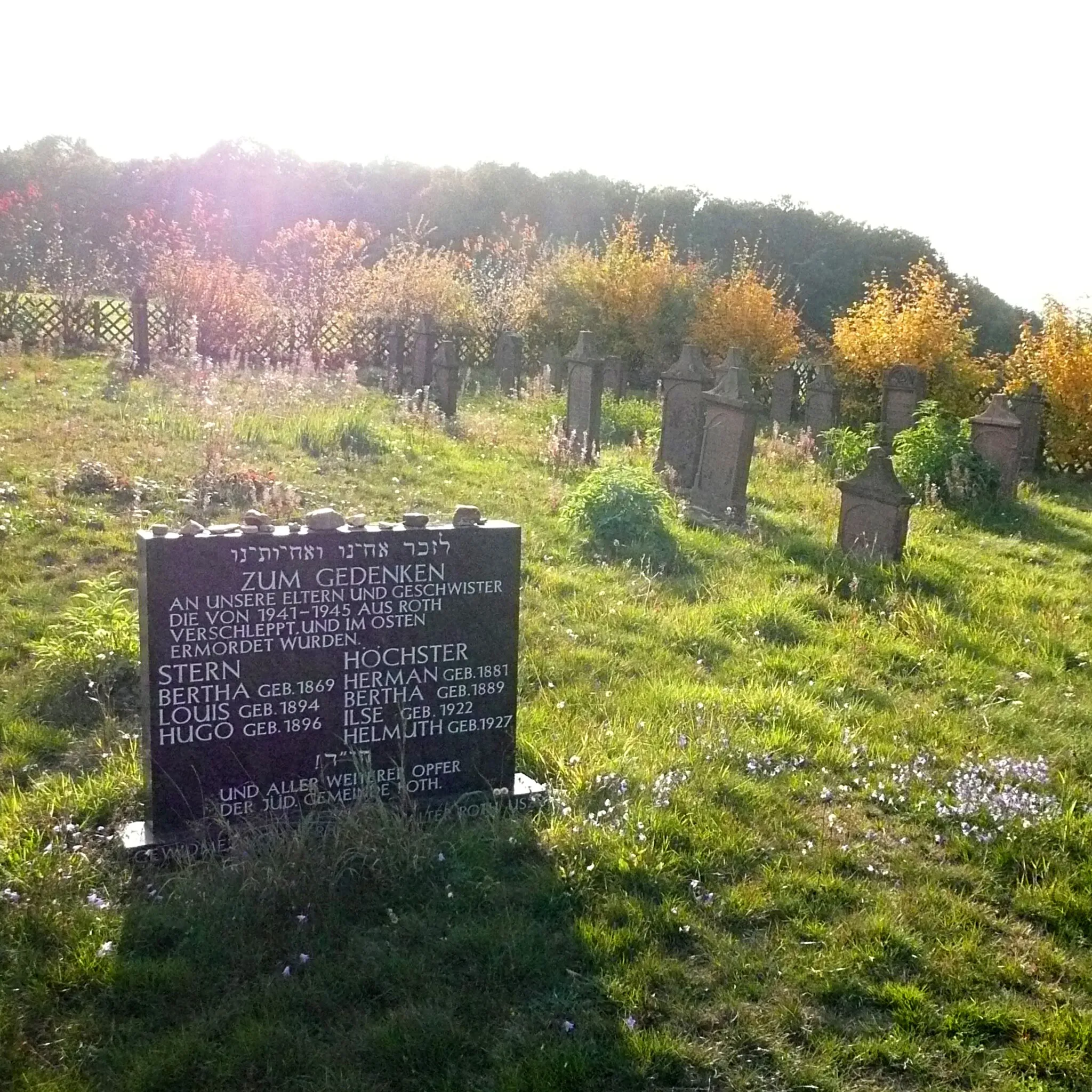 Photo showing: Jewish cemetery in Roth near Marburg, Hesse, Germany