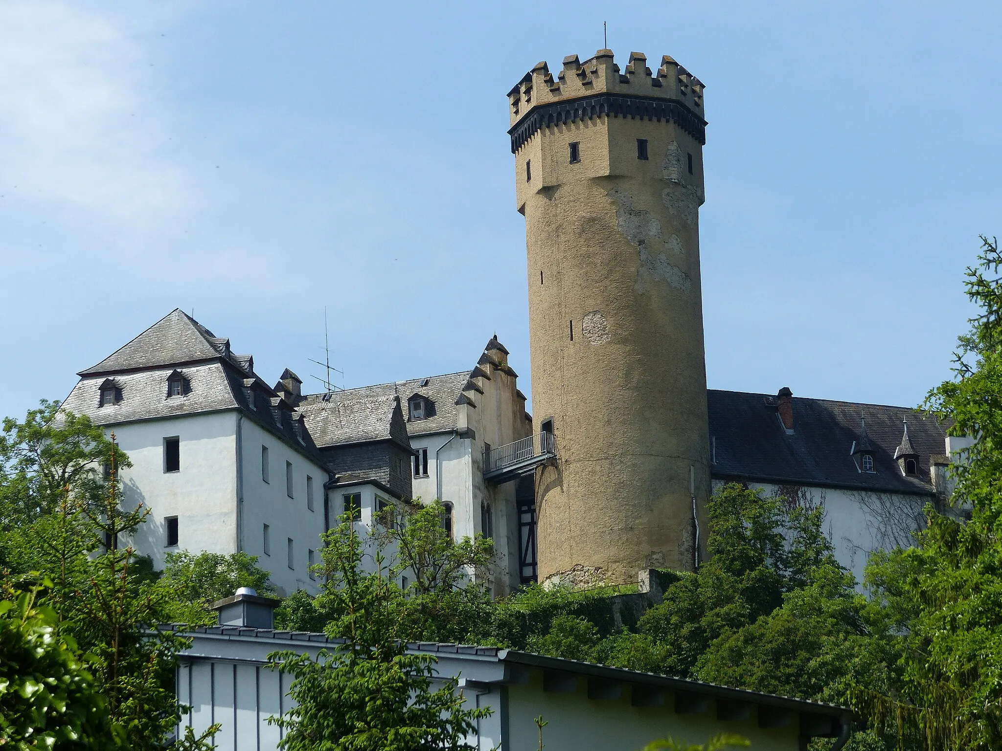 Photo showing: Schloss Dehrn vom Lahnufer in Dehrn