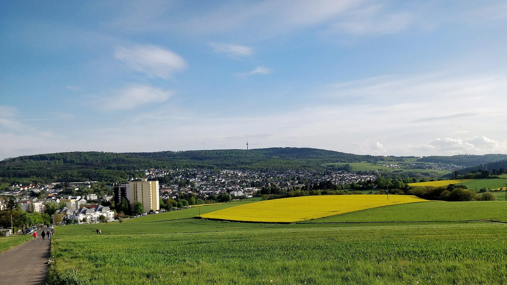 Photo showing: Blick vom Dieling über Taunusstein zur Hohen Wurzel (Taunus)