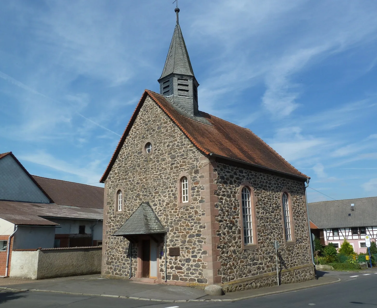 Photo showing: Protestant church in Ober-Moos, a district of the community of Freiensteinau in Hesse, Germany.