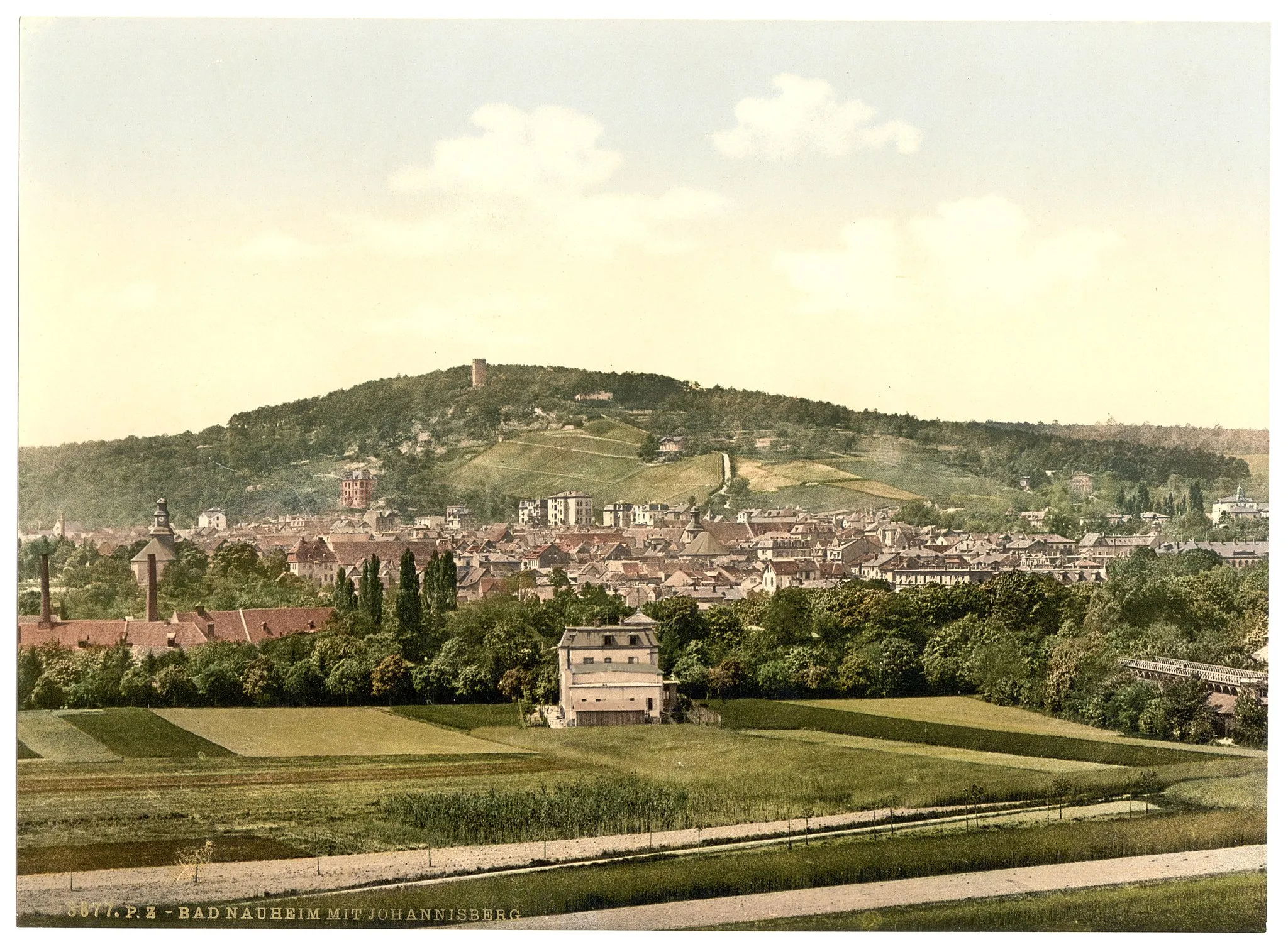 Photo showing: Bad Nauheim mit Johannisberg um 1900
