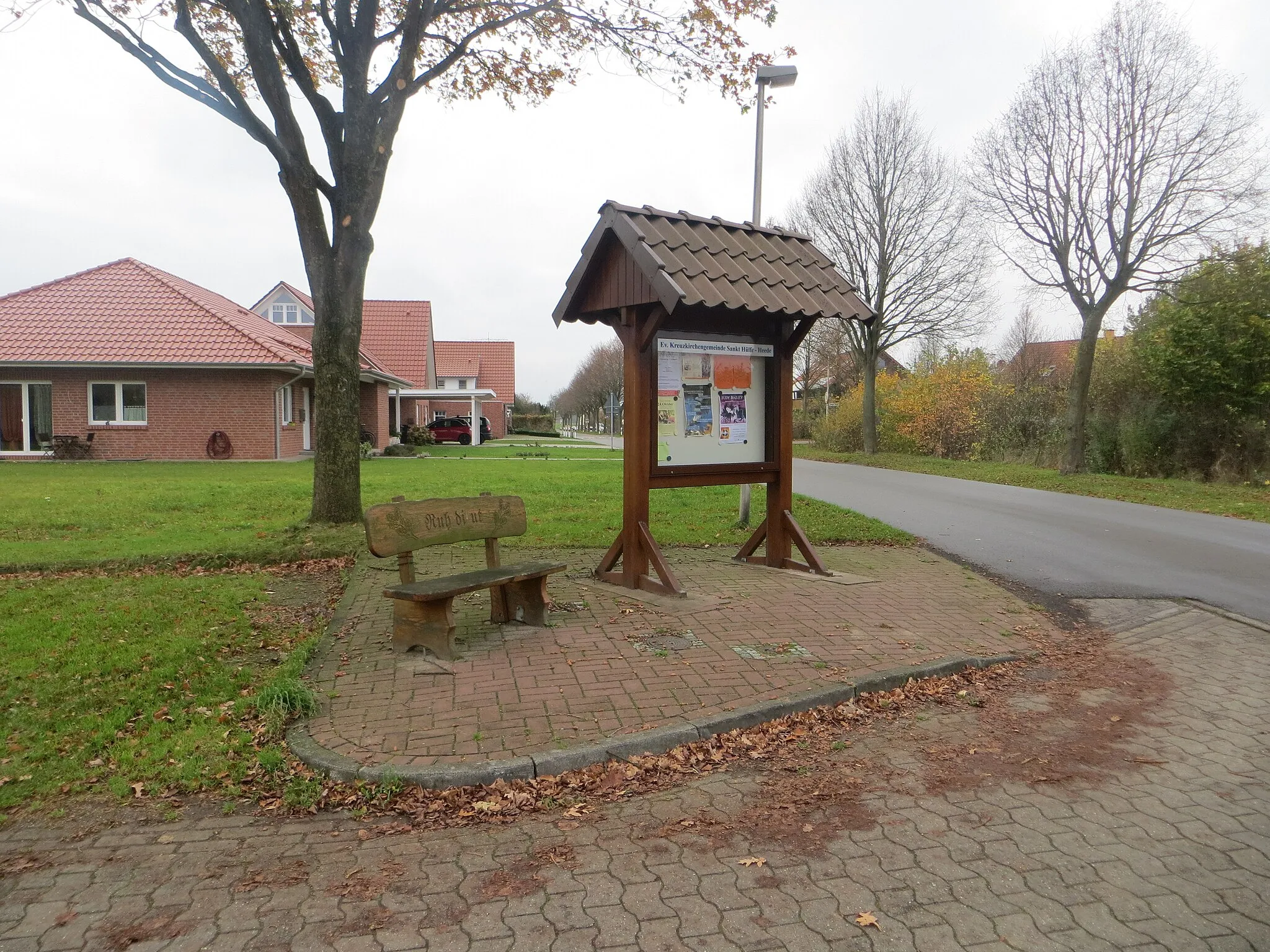 Photo showing: Informationstafel Heede beim Friedhof