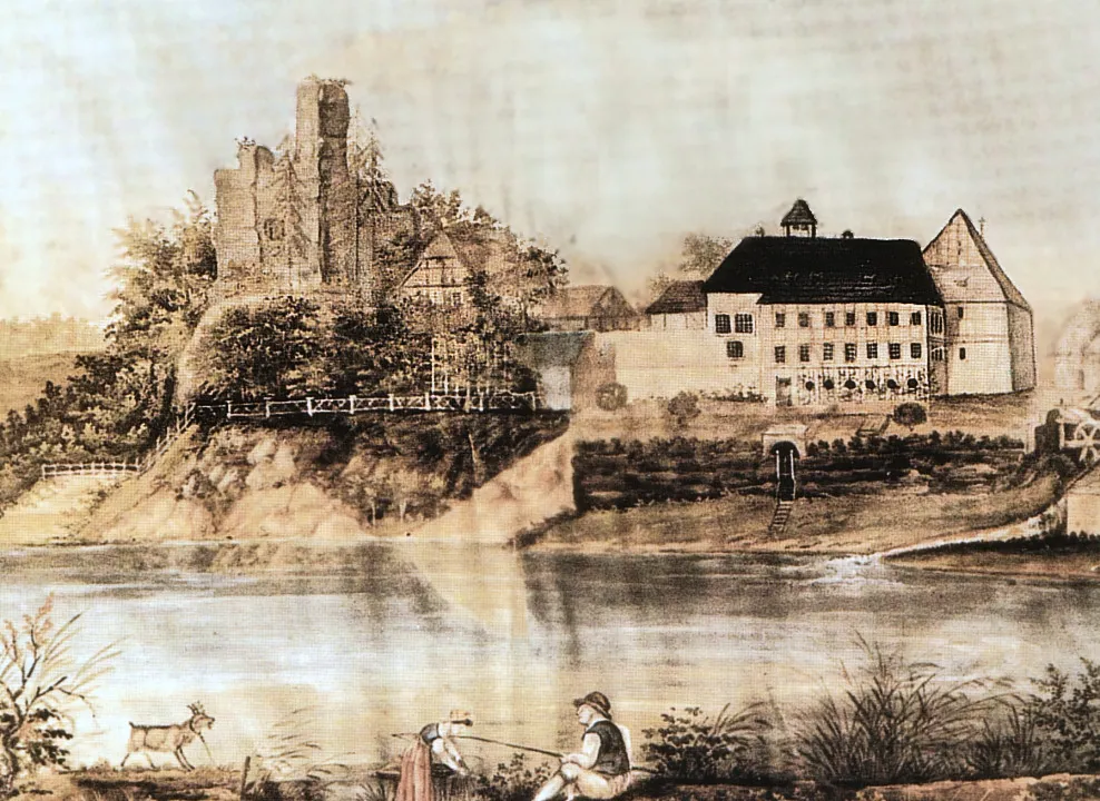 Photo showing: Burg Wölpe, Gemälde von 1823