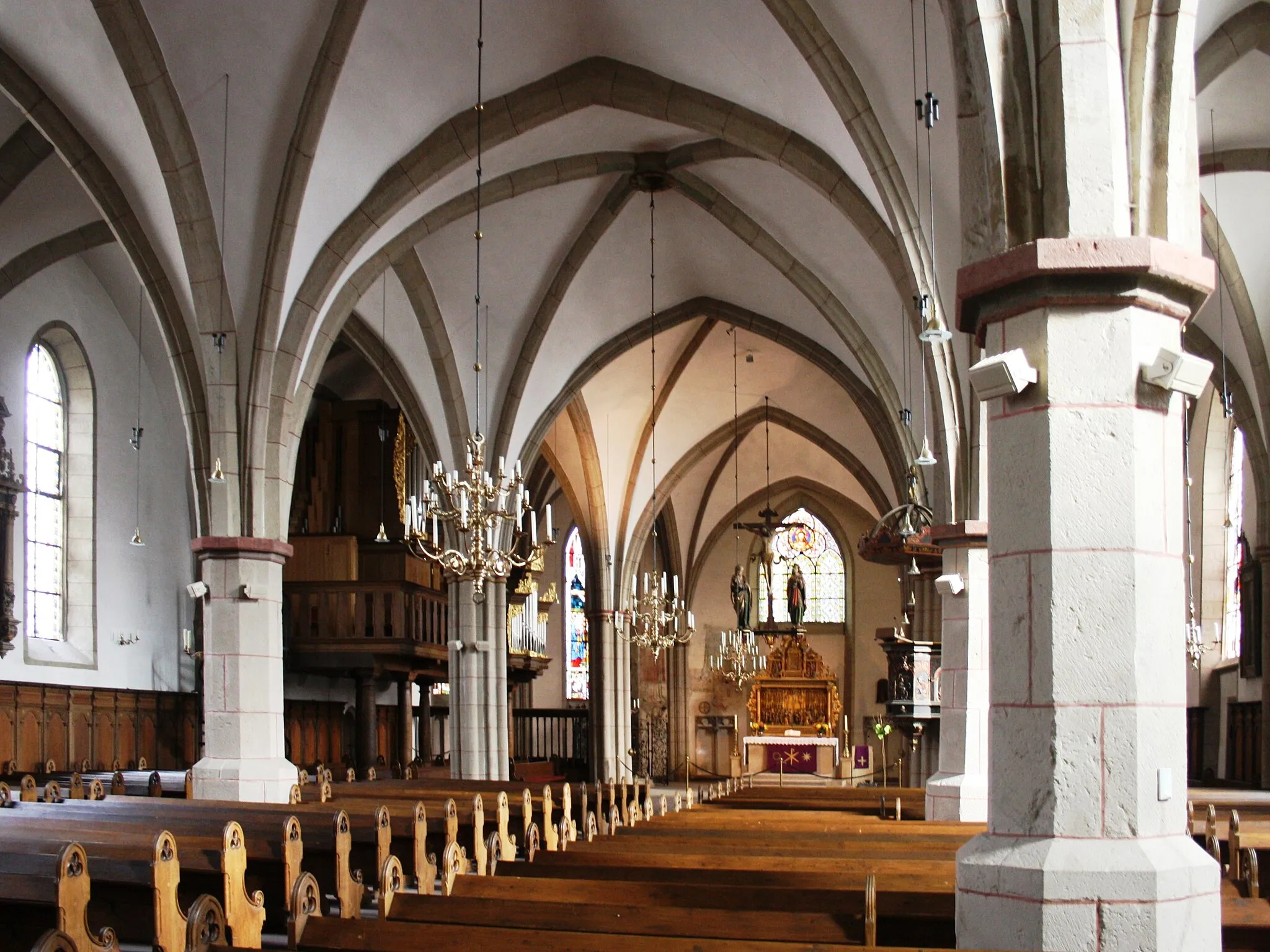 Photo showing: Saint Martin in Stadthagen, Germany. Nave towards East.