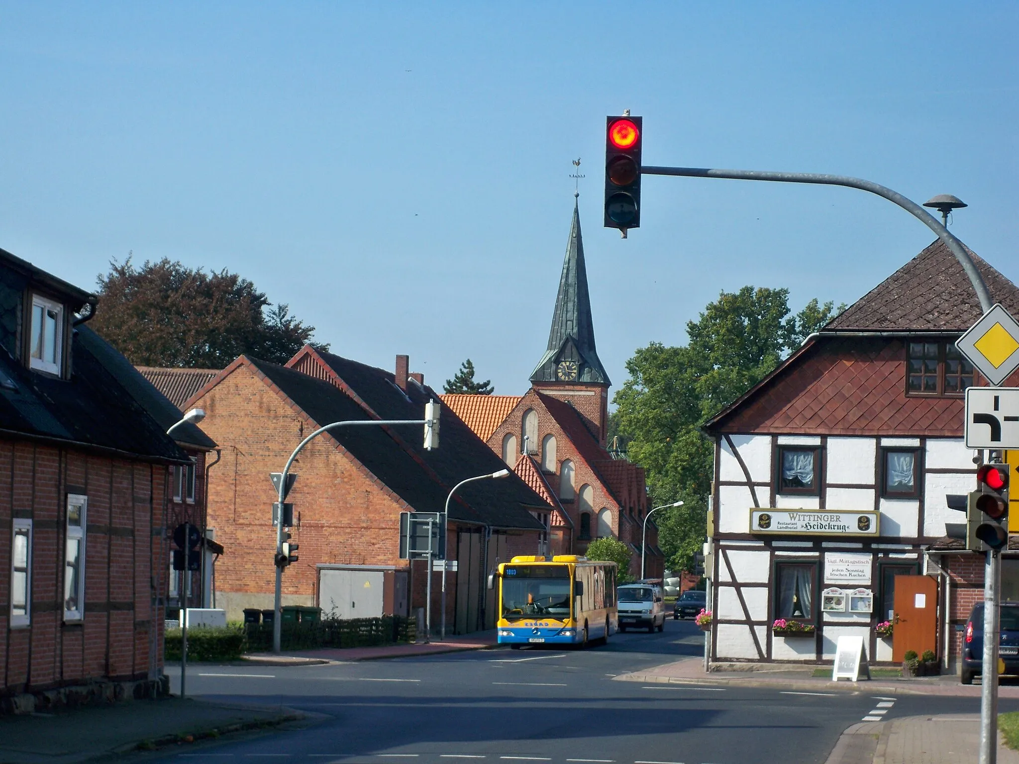 Photo showing: Ehra-Lessien, Lower Saxony, center of Ehra, view from east