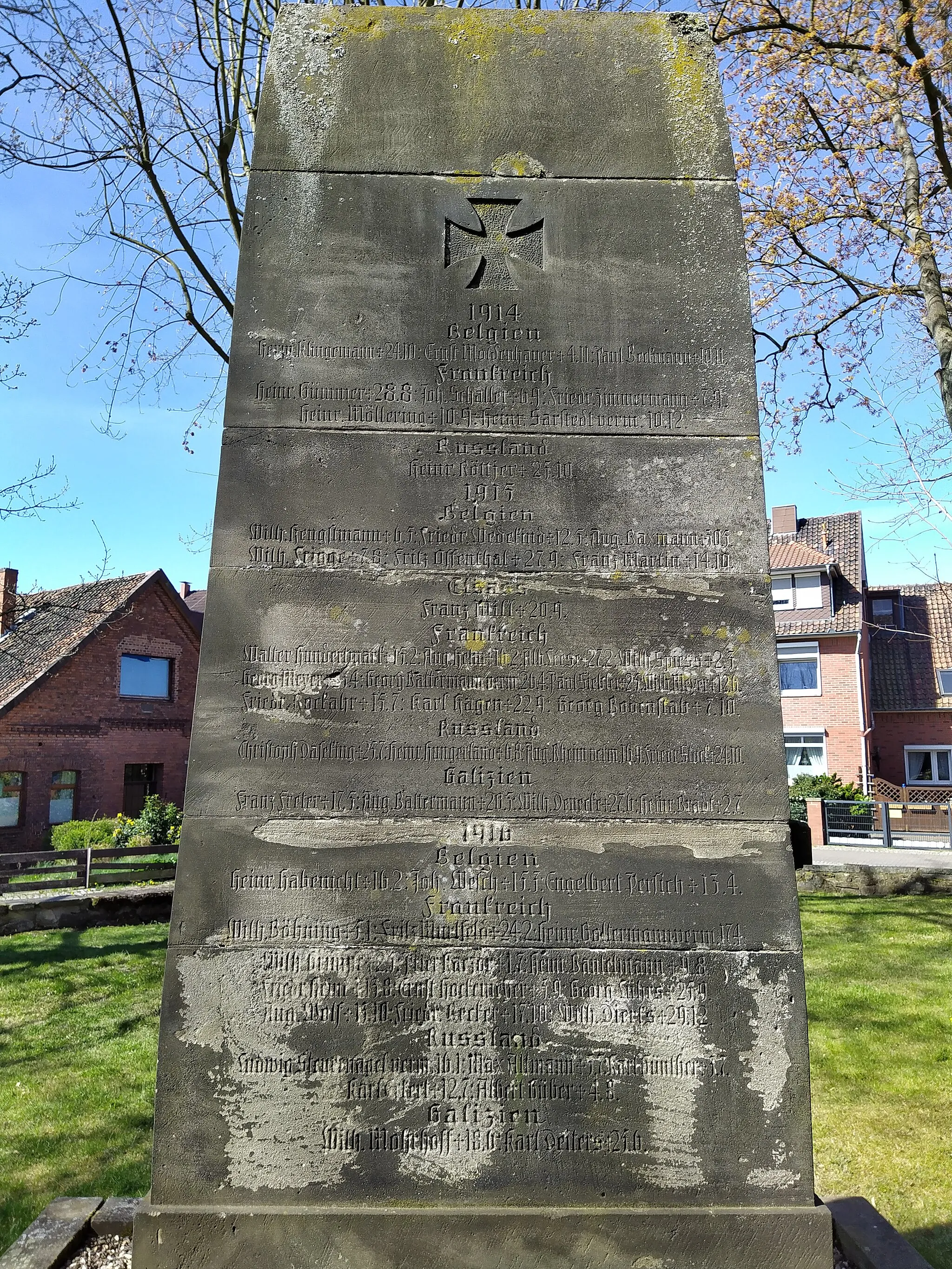 Photo showing: Gefallenen-Denkmal 1914/1918 in Seelze bei Hannover
