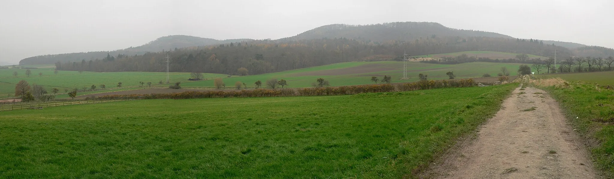 Photo showing: Blick vom Schlachtdenkmal aus auf den Schecken und einen Teil des Schlachtfeldes bei Hastenbeck