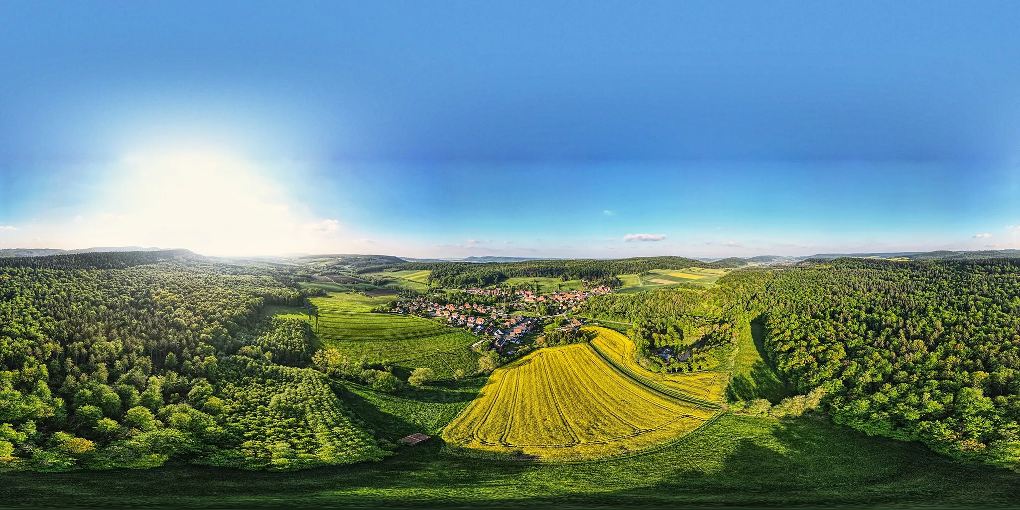 Photo showing: Luftbild - 360-Grad-Panorama von Hohenbüchen