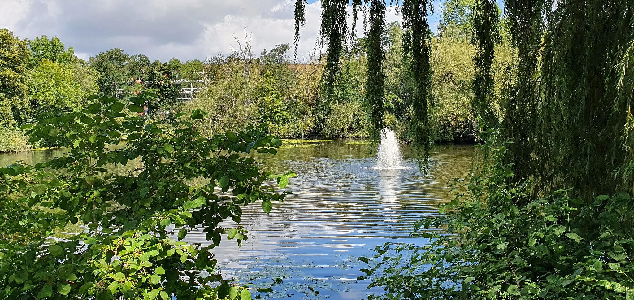 Photo showing: The lake was created from the clay pit of the brickworks founded by Johann Egestorff in 1831. It is said to have served as a fire-fighting pond for the Empelde percussion cap factory, which was later located on the site.