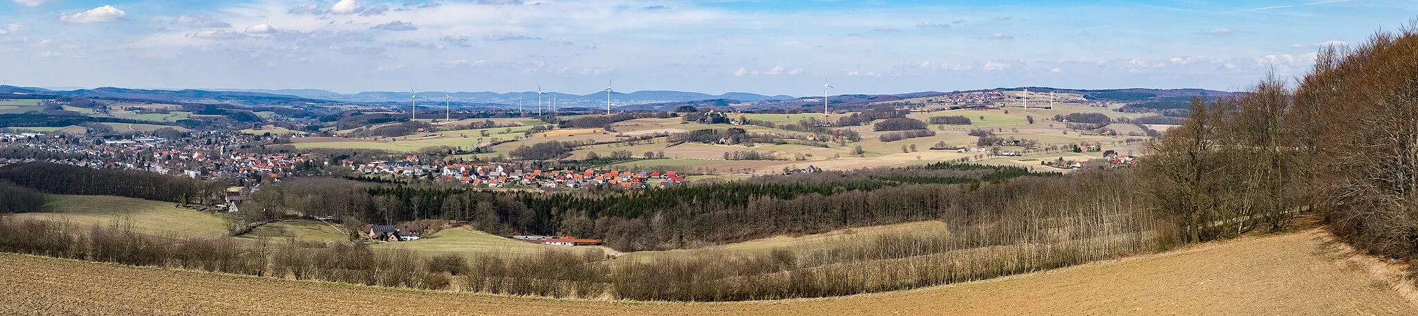 Photo showing: Blick vom Aussichtsturm Hohe Asch Richtung Nord-Westen auf Extertal-Bösingfeld