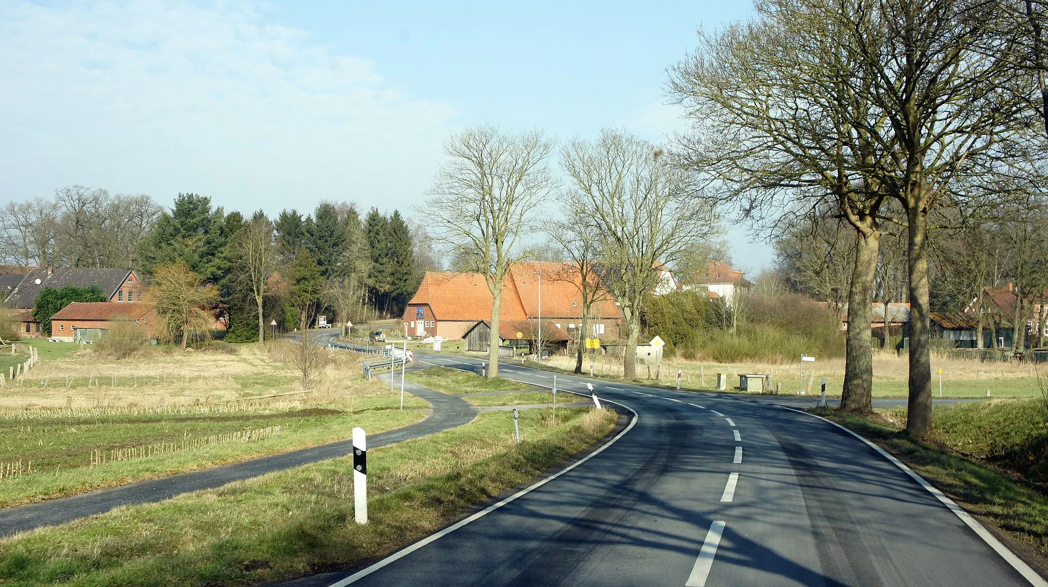Photo showing: Ortseingang von Groß Köhren, Gemeinde Beckeln, aus Süden kommend.