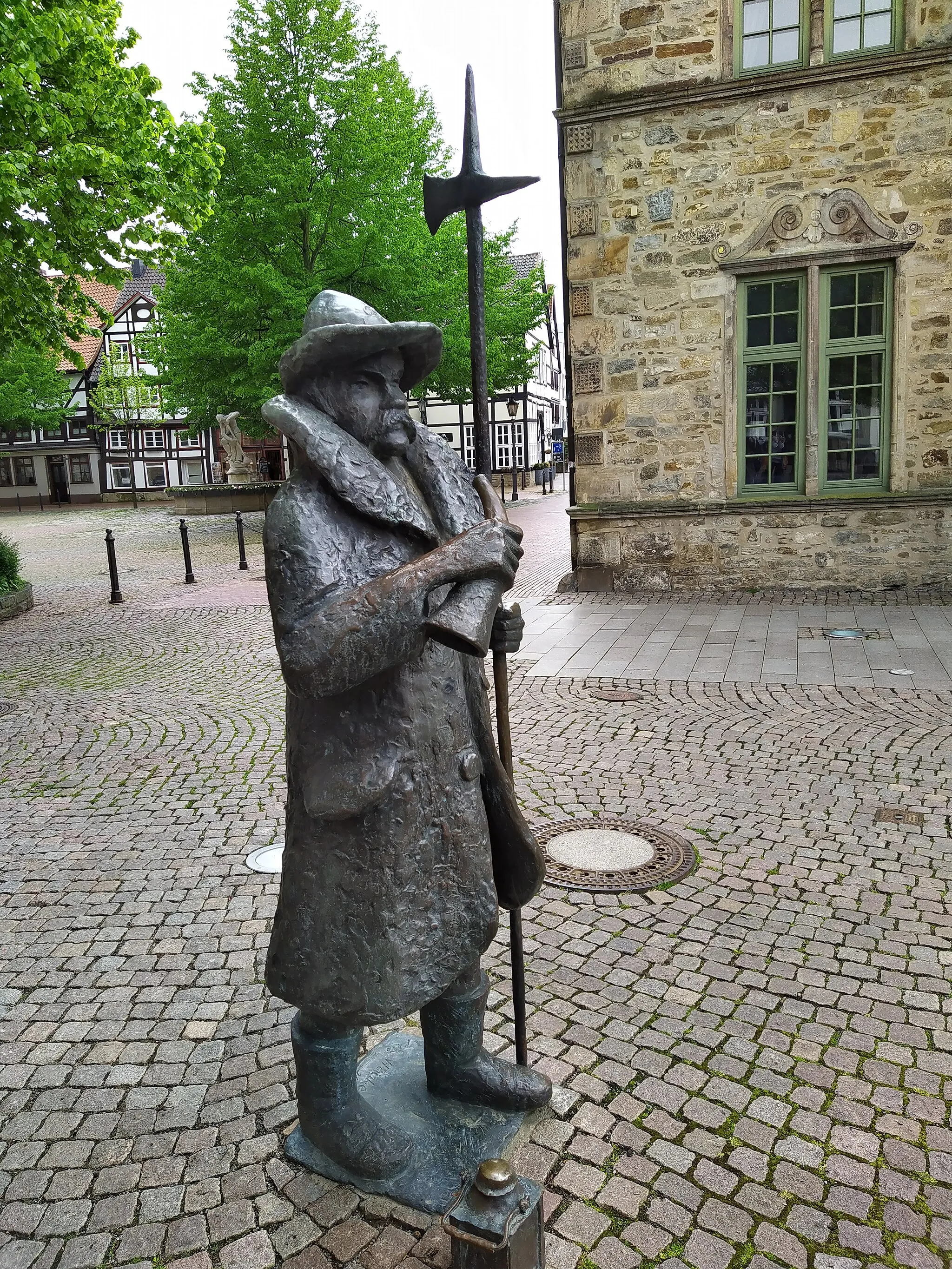 Photo showing: Nachtwächterdenkmal von Josef Hauke am Marktplatz in Rinteln