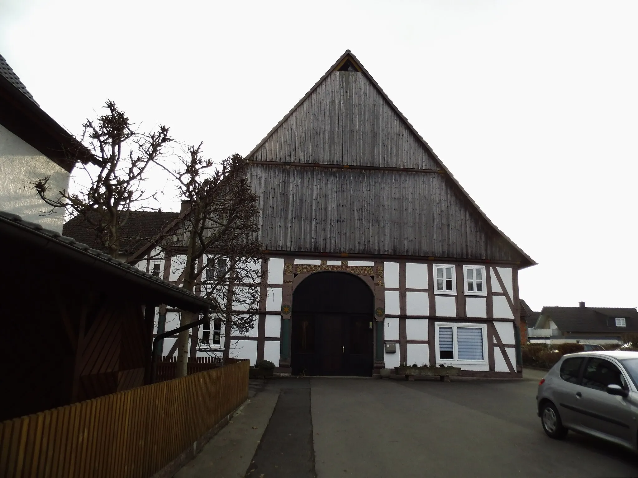 Photo showing: Fachwerkhaus Alter Kirchweg 1, Höxter OT Stahle, Liste der Baudenkmäler in Höxter Nr. 293