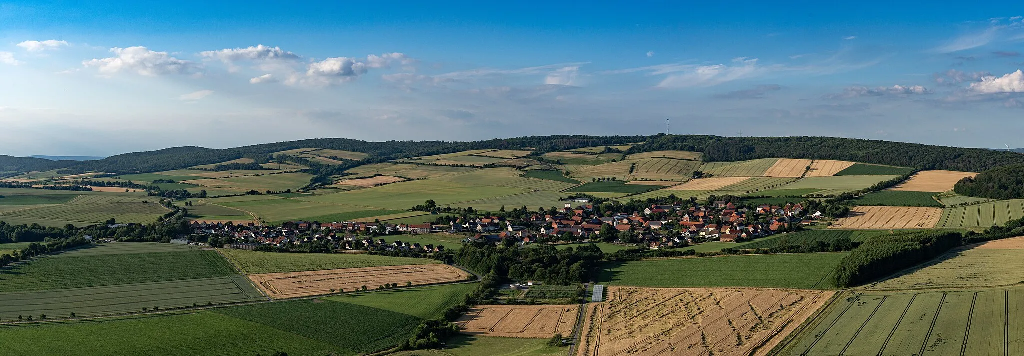 Photo showing: Luftaufnahme des Ortes Naensen, Blickrichtung Süden.