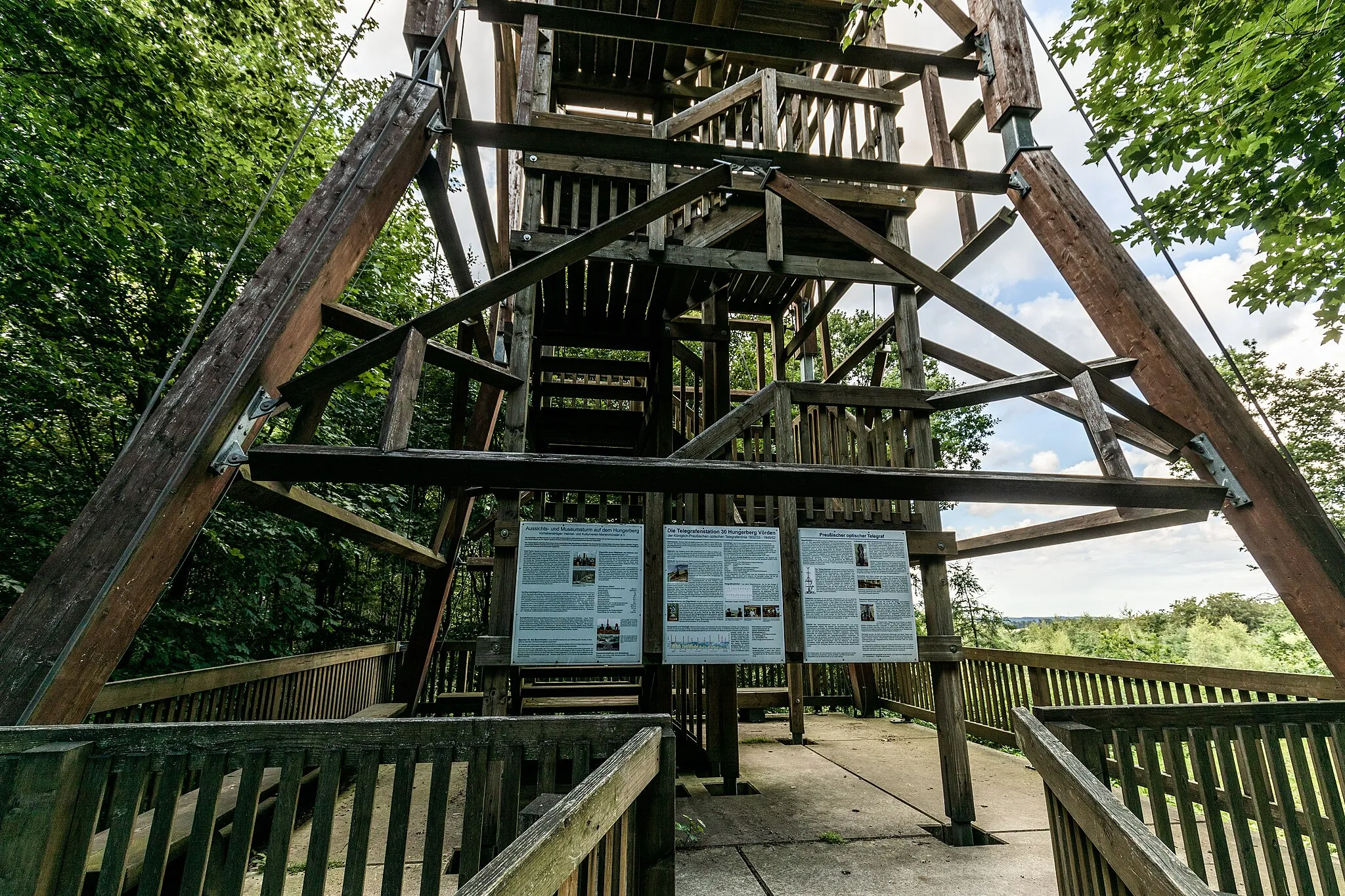 Photo showing: Aussichts- und Museumsturm auf dem Hungerberg, errinnert an die Station 30 des preußischen optischen Telegrafen.
