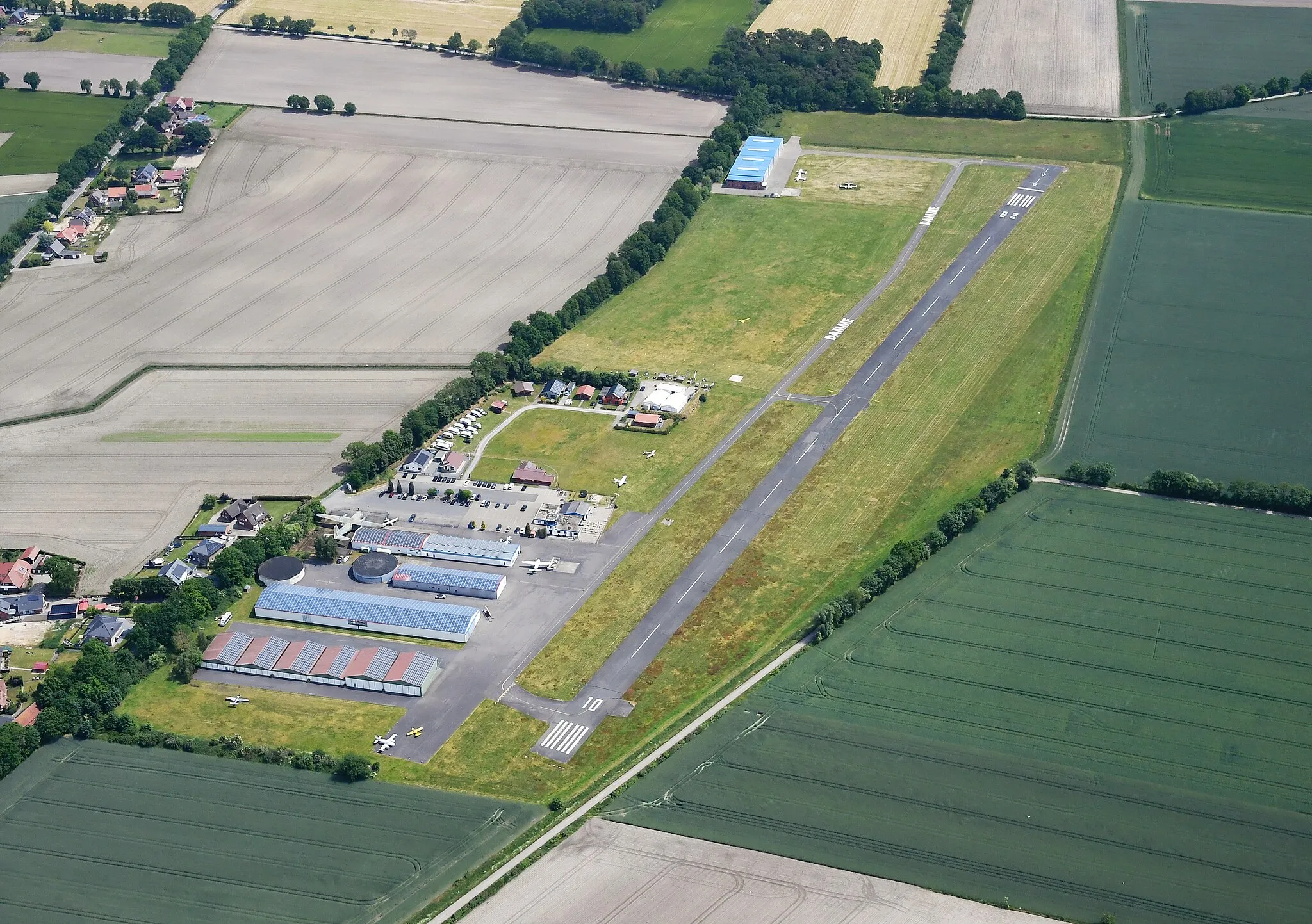 Photo showing: Aerial image of the Damme airfield