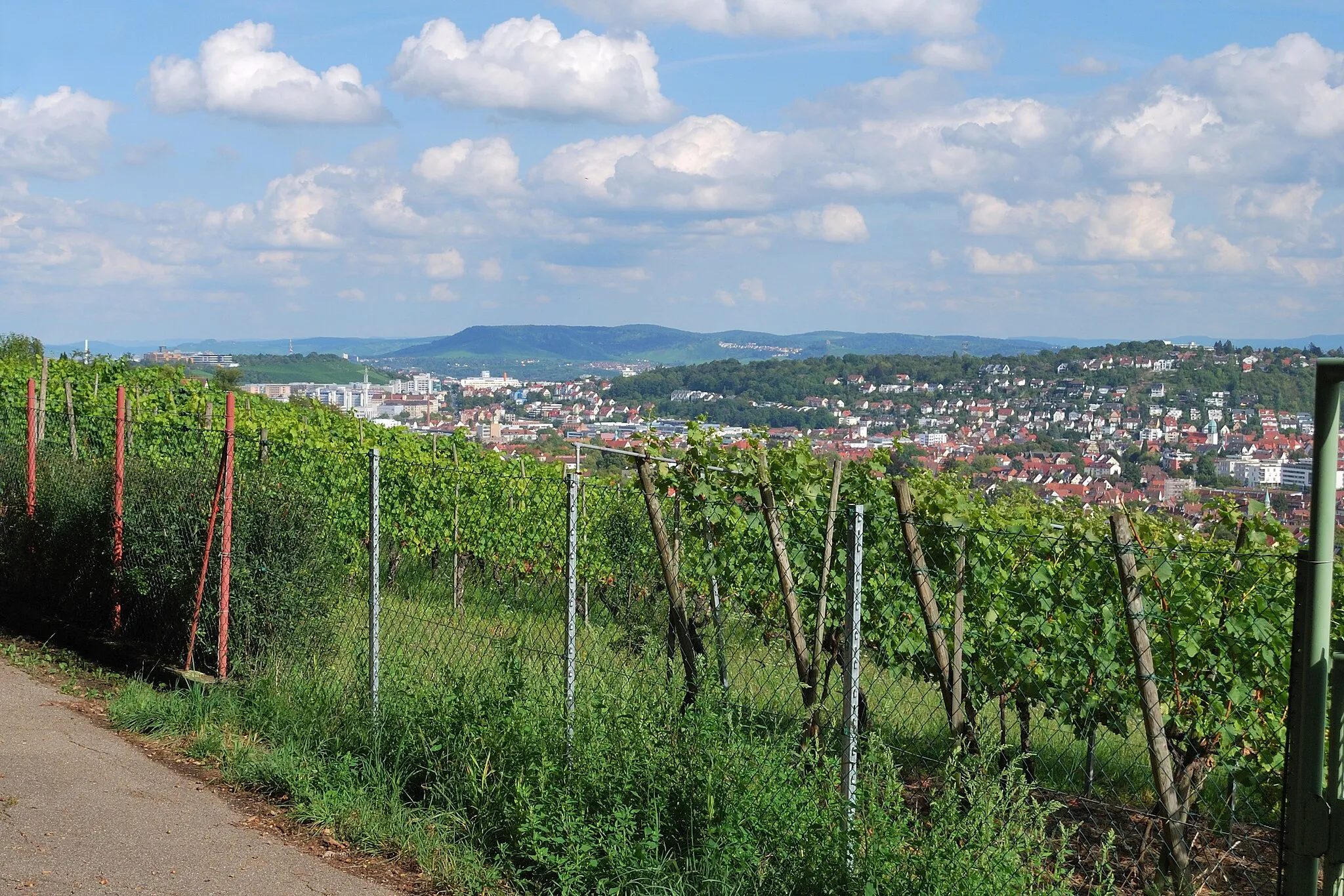 Photo showing: View of Stuttgart-Feuerbach from Lemberg.