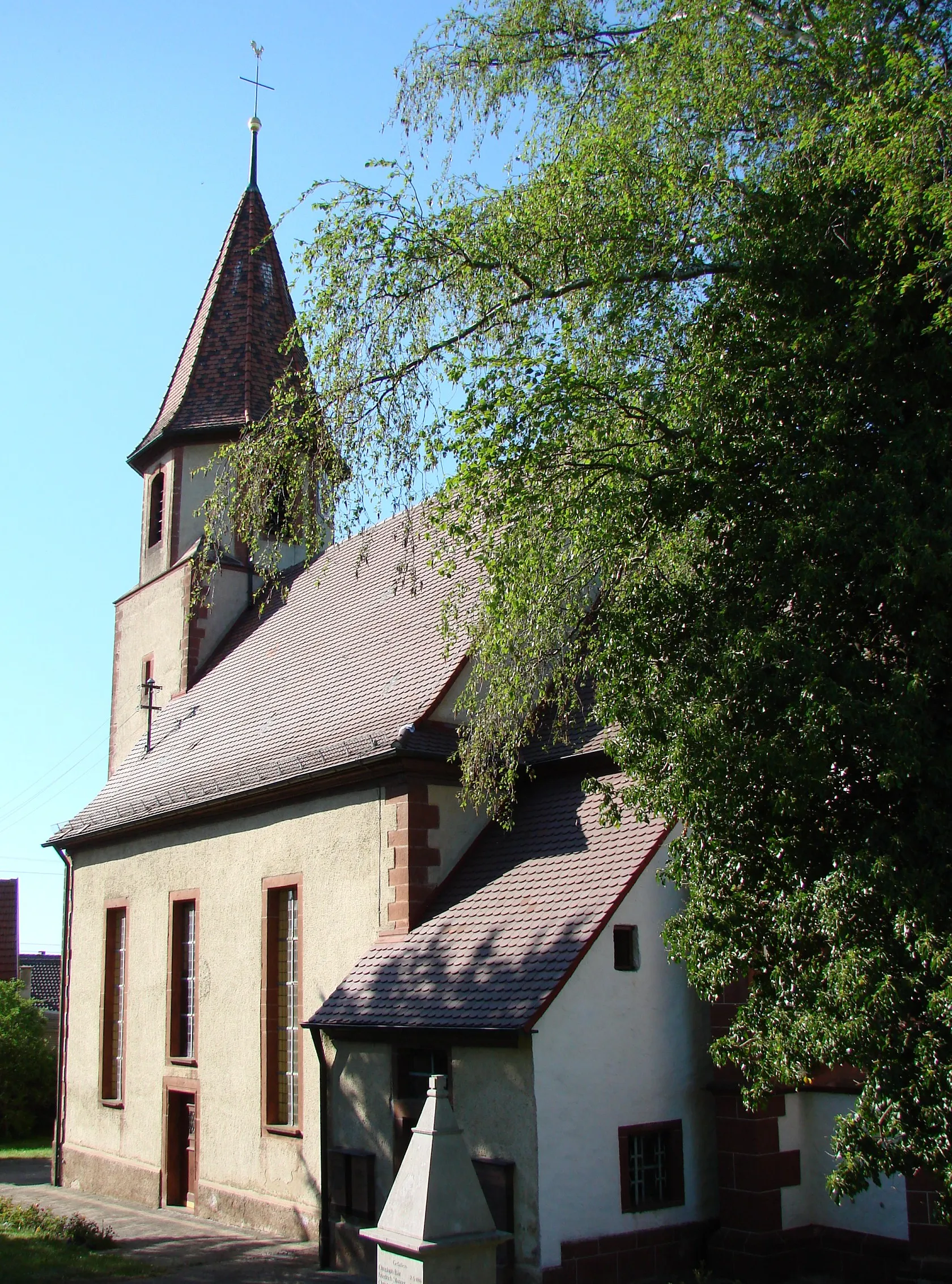Photo showing: Blumhardt-church in the village of Möttlingen, named after the parish priest Johann Christoph Blumhardt
