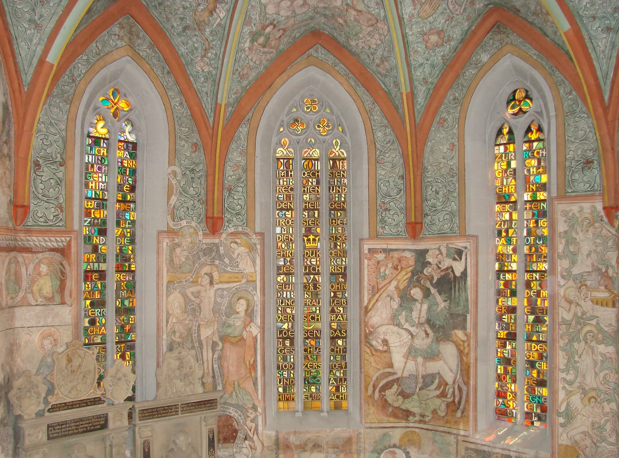 Photo showing: Niefern-Öschelbronn, secco paintings in the choir of the protestant parish church