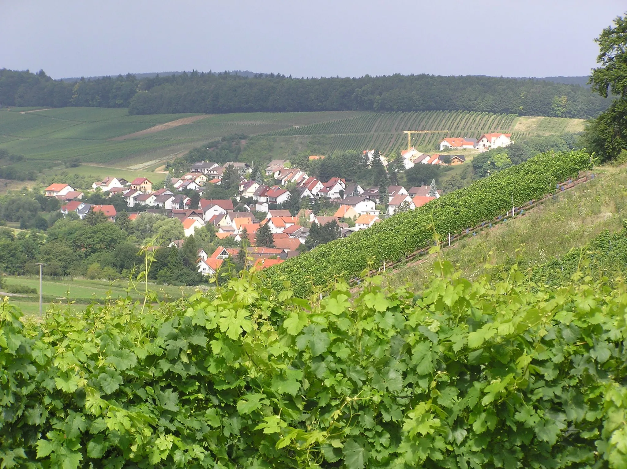 Photo showing: Blick vom Aufstieg zur Kreuzbergkapelle nach Tiefenbach, Östringen, Kraichgau