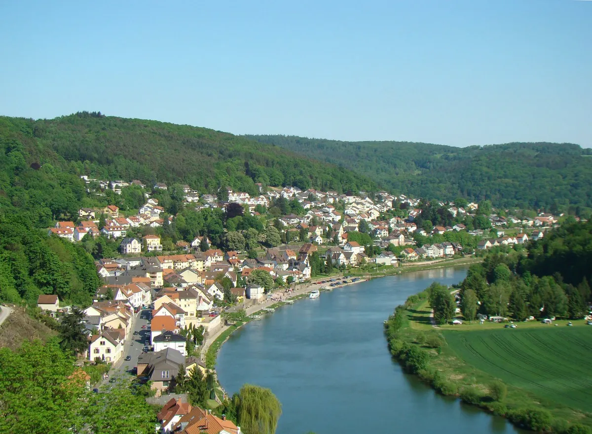 Photo showing: Blick von der Hinterburg auf Neckarsteinach