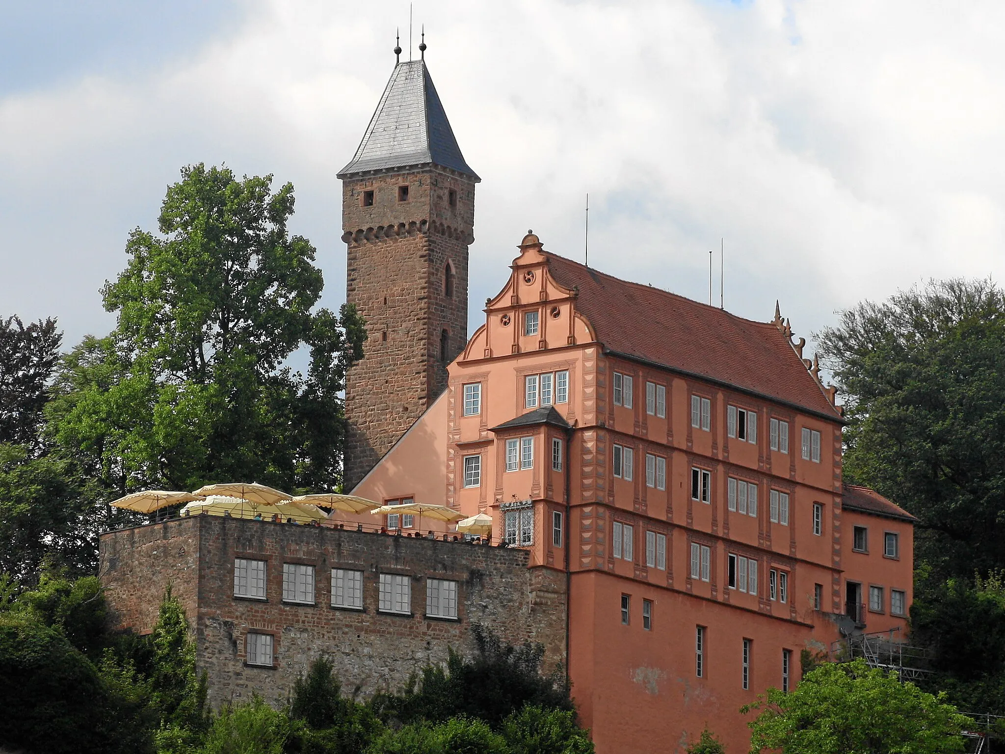 Photo showing: Hirschhorn, Germany. Castle, view from South-East.