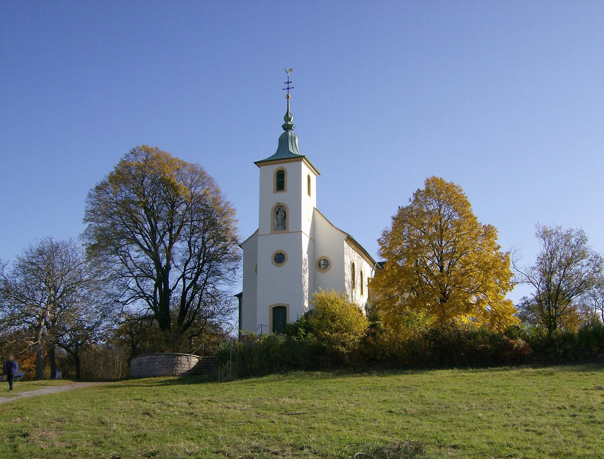 Photo showing: Chapel on the Michaelsberg in Bruchsal-Untergrombach (Mountain of Michelsberg Culture), Germany