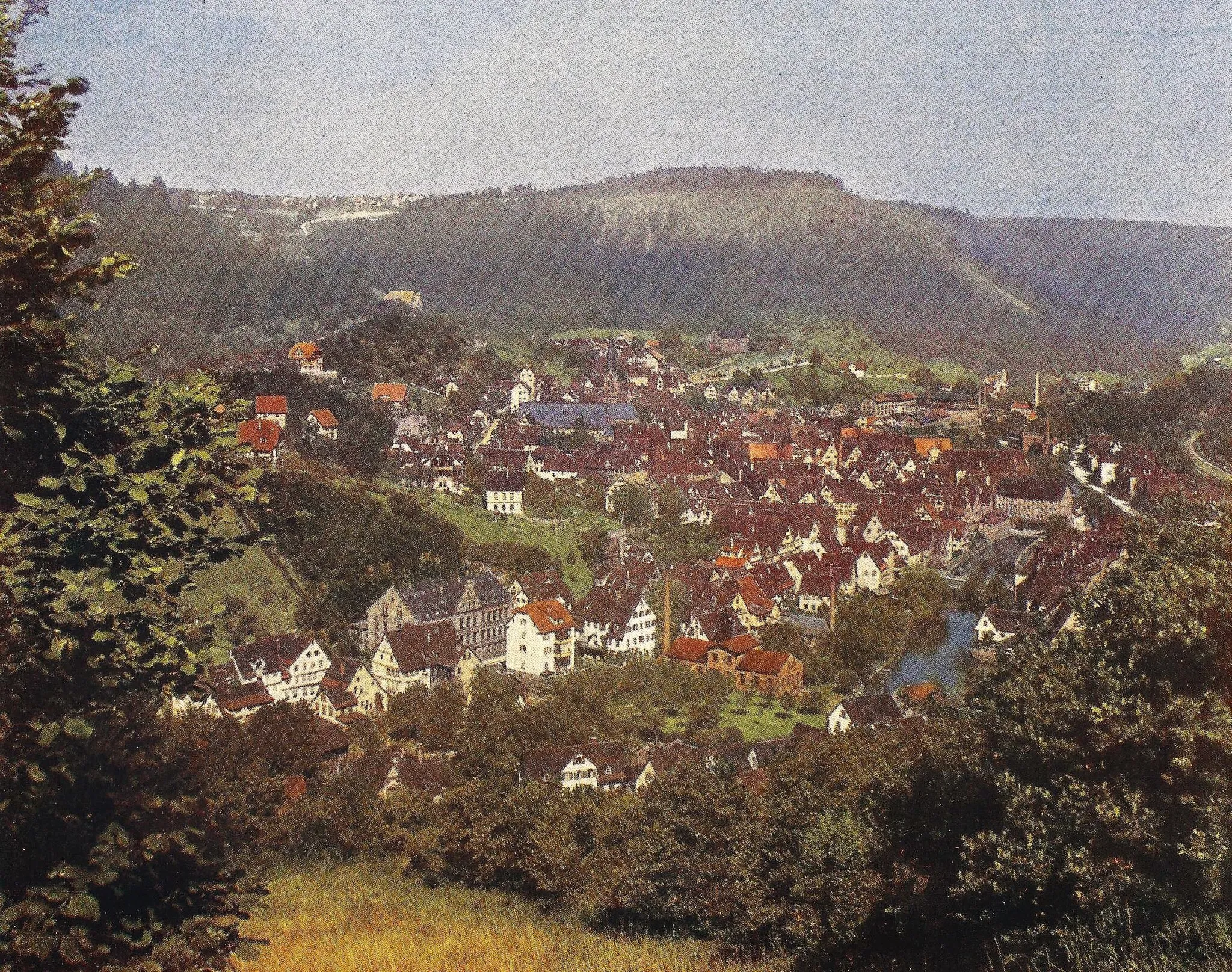 Photo showing: Farbfotografie nach den Autochromverfahren aus: Der Schwarzwald in Farbenphothographien, Wagner Freiburg 1910-1911, Tafel Nr. 46: Calw