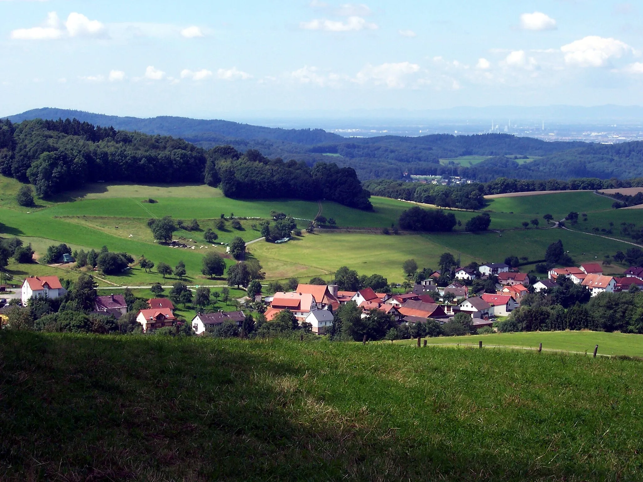 Photo showing: Blick über Löhrbach in die Rheinebene