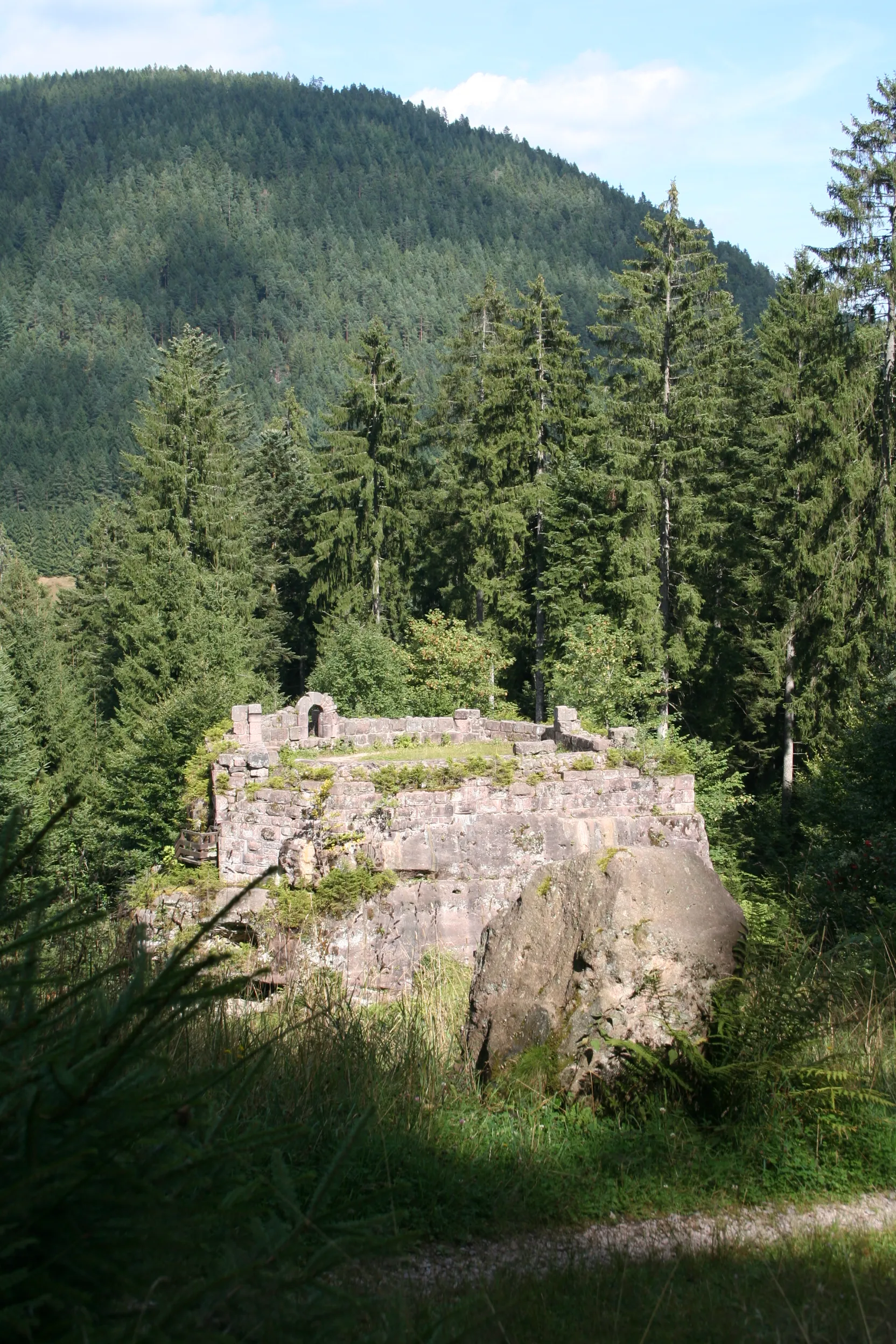 Photo showing: Ruins of Schloss Tannenfels, in Baiersbronn-Obertal in the Black Forest.