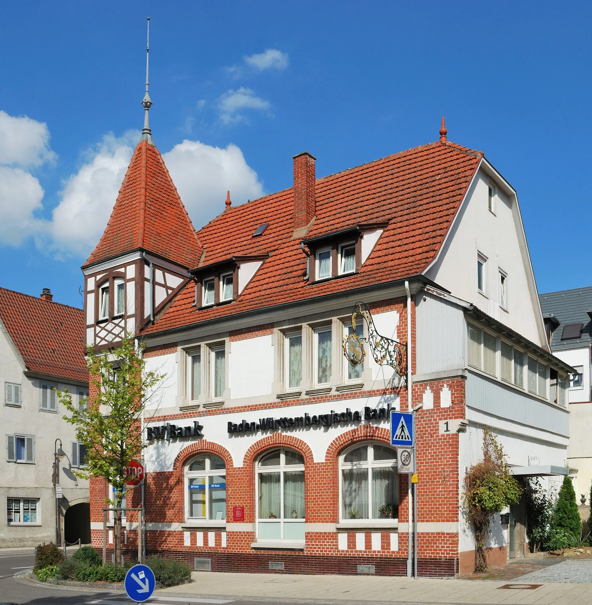 Photo showing: Former guesthouse Zum Hirsch in Schwieberdingen in Southern Germany.
