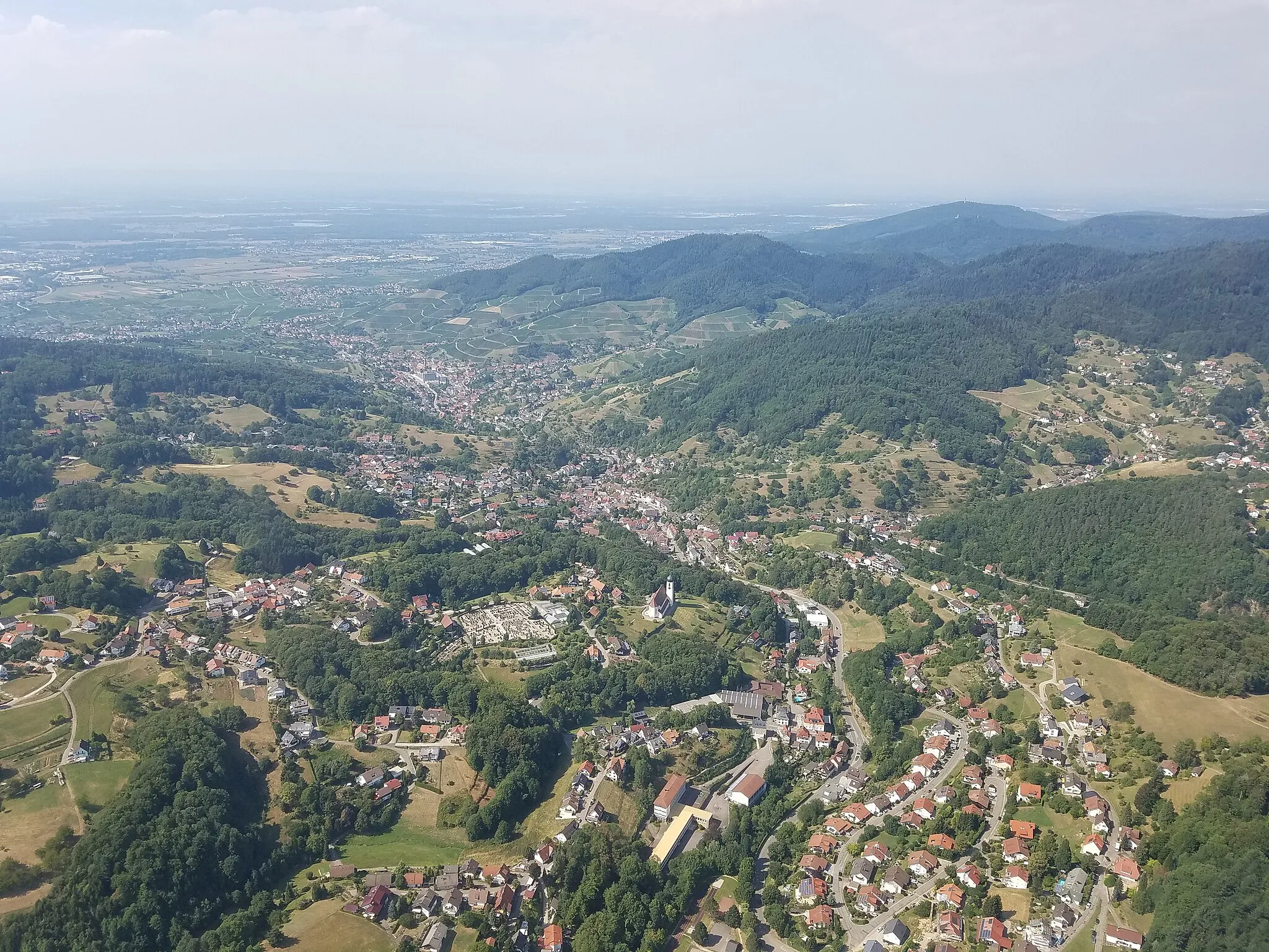 Photo showing: Luftaufnahme von Bühlertal von Südosten aus