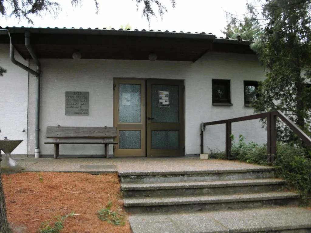 Photo showing: Church hall of the Mennonite church Kohlhof in Limburgerhof-Kohlhof, Rheinland-Pfalz, Deutschland