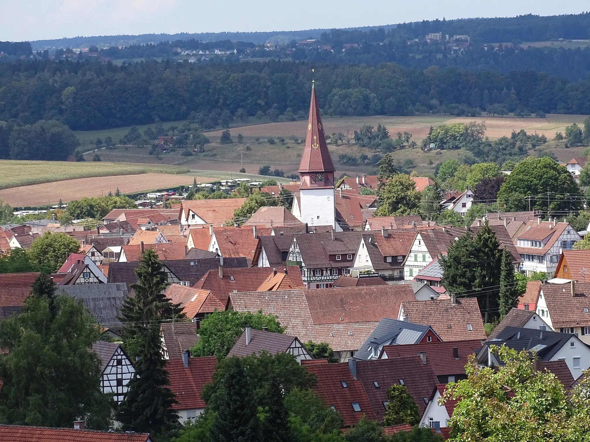 Photo showing: Landschaftsaufnahme von Stammheim (Calw) mit Martinskirche