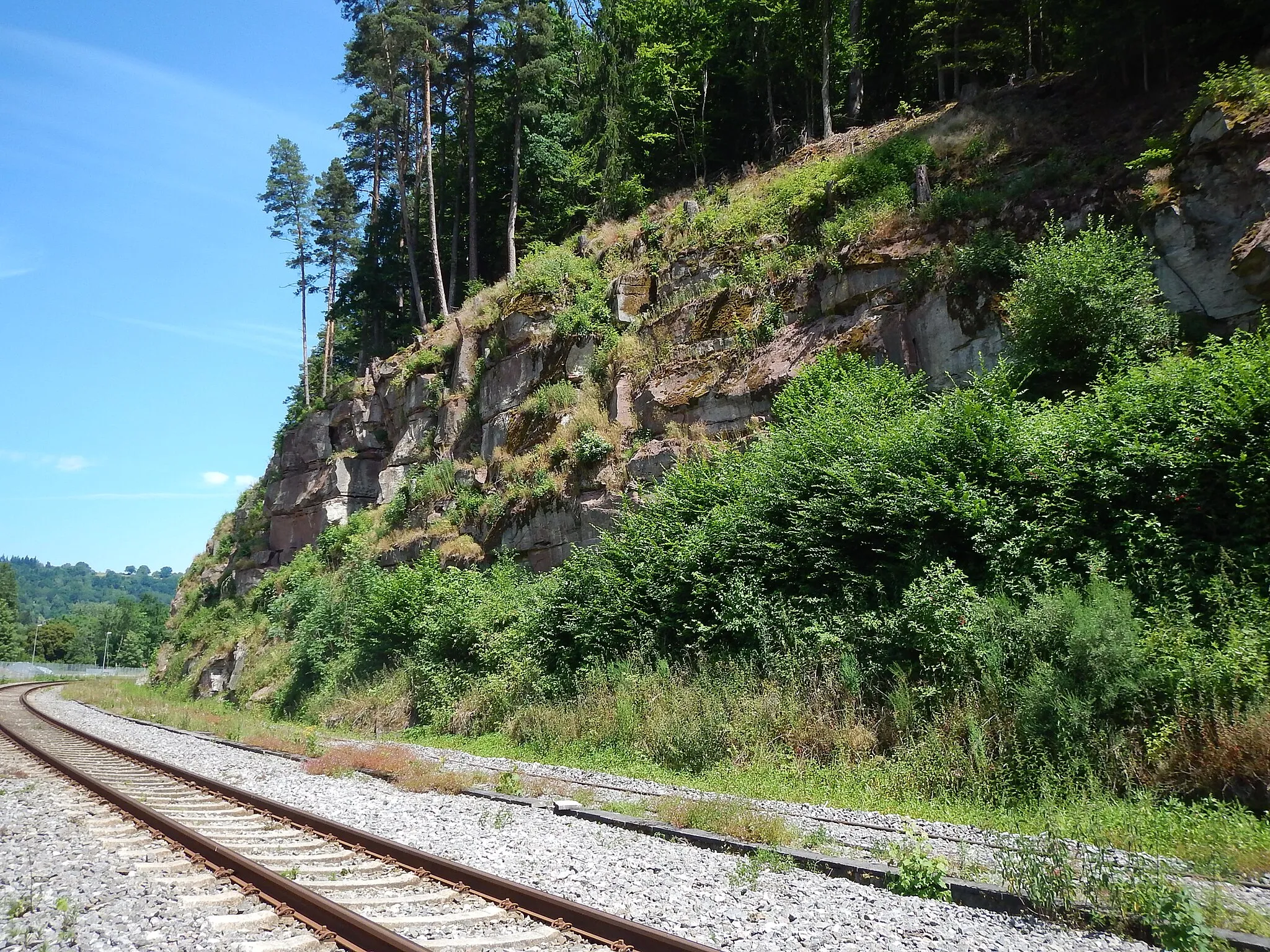 Photo showing: Nagoldtalbahn von Pforzheim nach Nagold, mit Felspartie am Öländerle in Calw