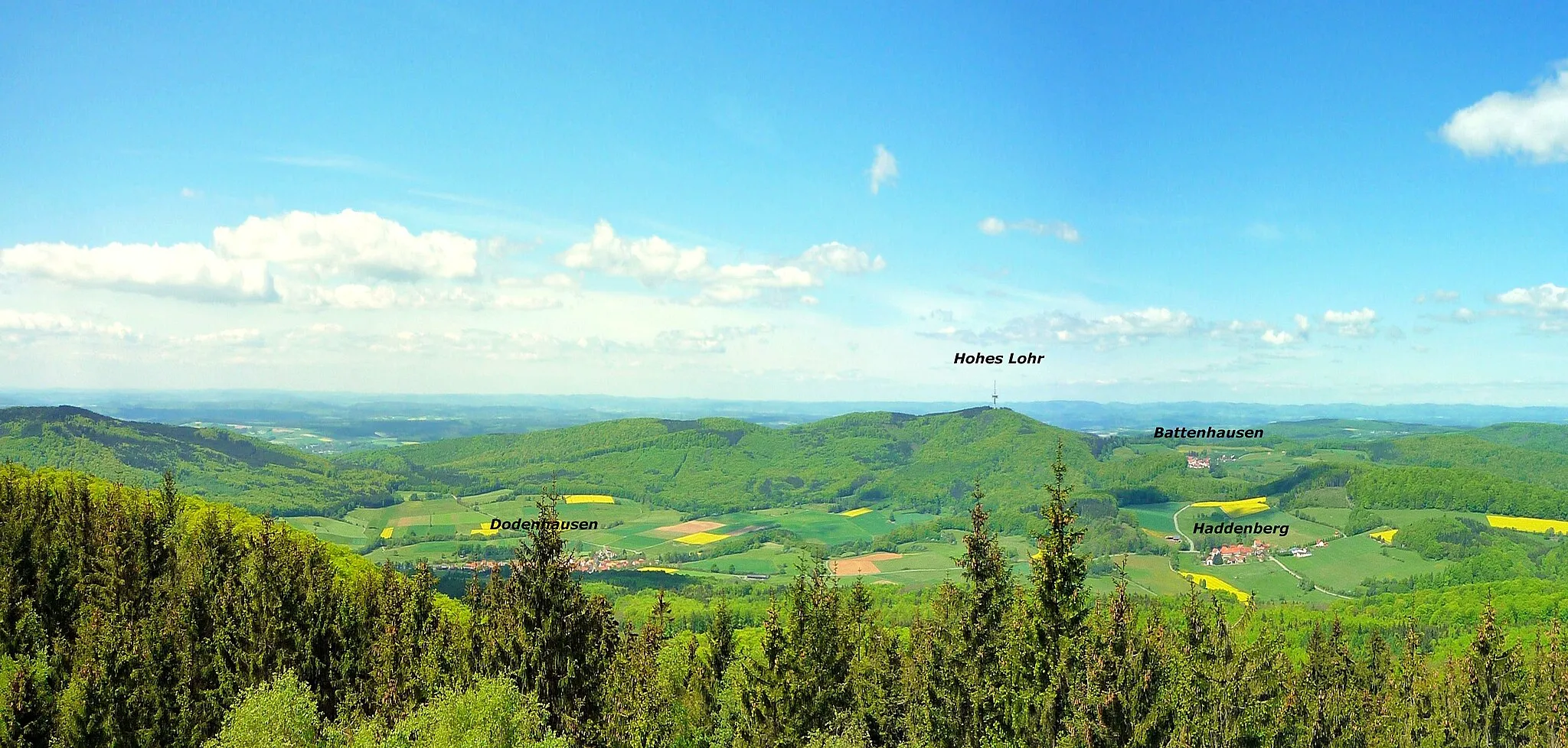 Photo showing: Aussicht vom Kellerwaldturm nach Westen