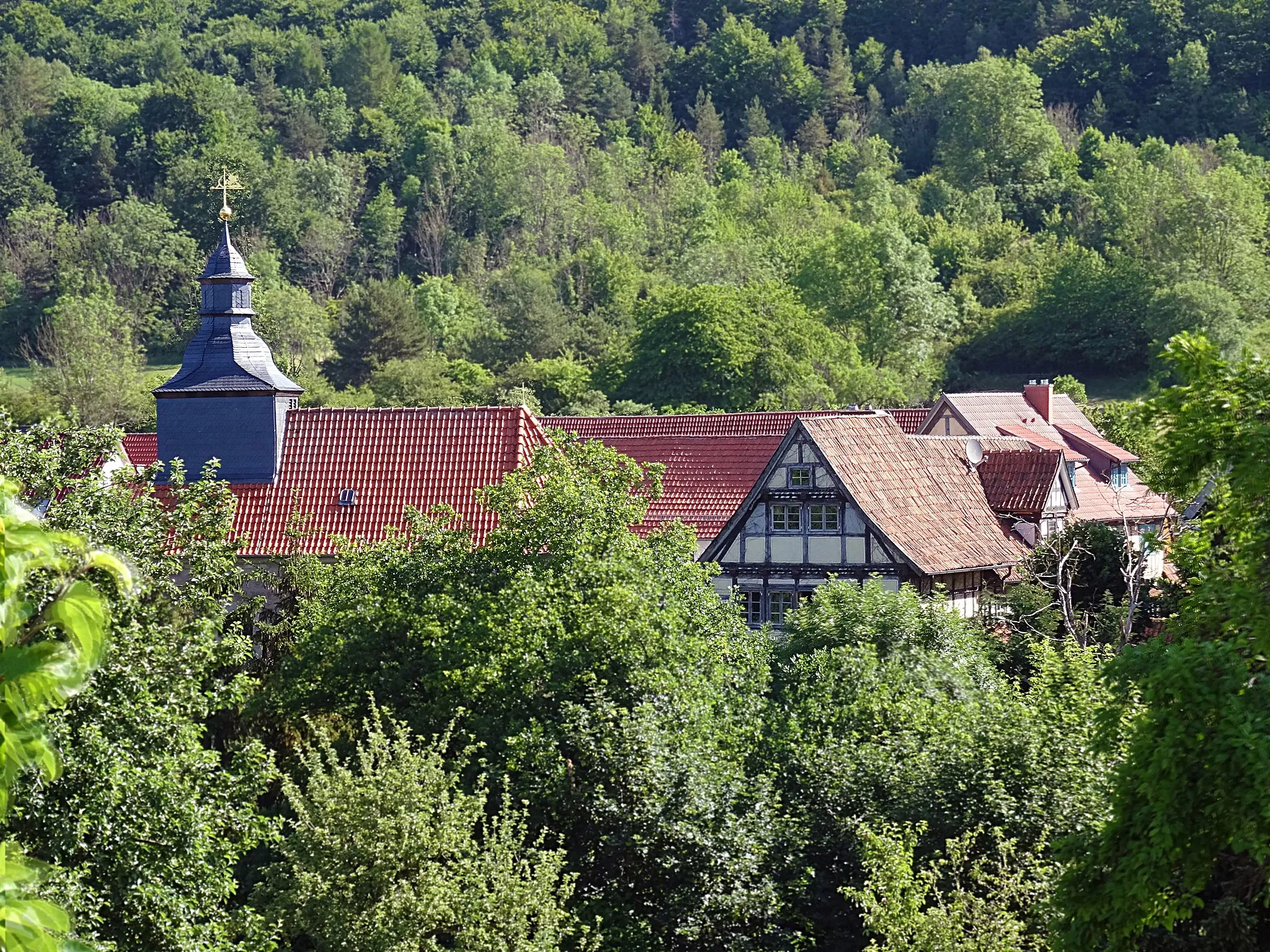 Photo showing: Blick auf St Georg (Dieterode) von Südwest