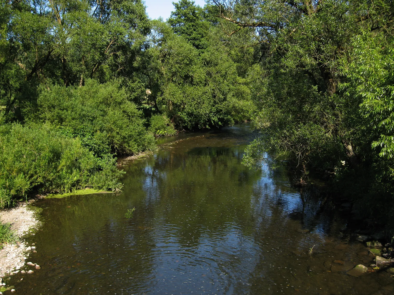 Photo showing: The confluence of the Wetschaft into the Lahn