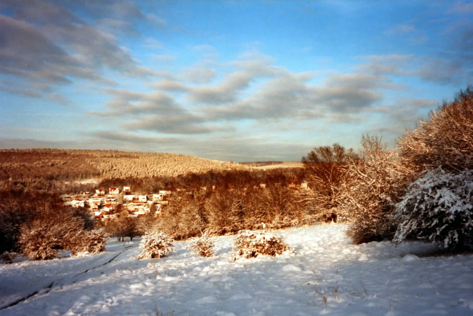 Photo showing: View of Wickenrode from Hirschberg in winter