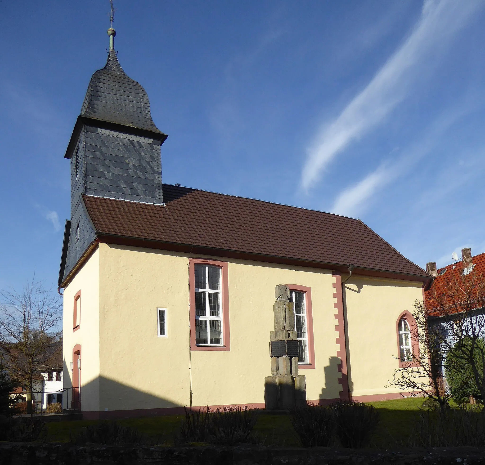 Photo showing: Evangelische Kirche in Kleinalmerode, Stadt Witzenhausen, Nordhessen.